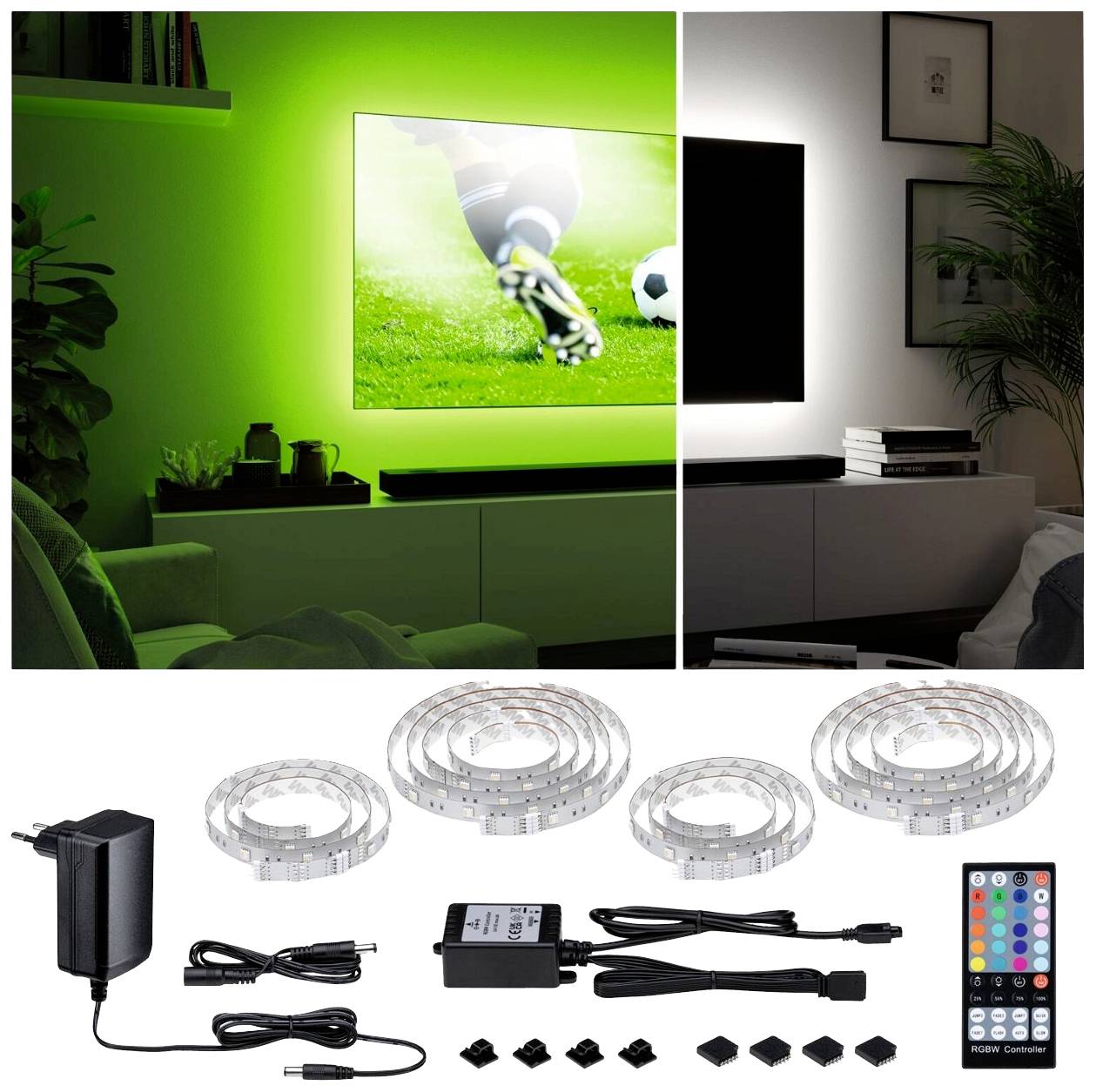 Paulmann 78876 LED-Streifen-Basisset mit Stecker 230V 4.3m RGBW 1 Set