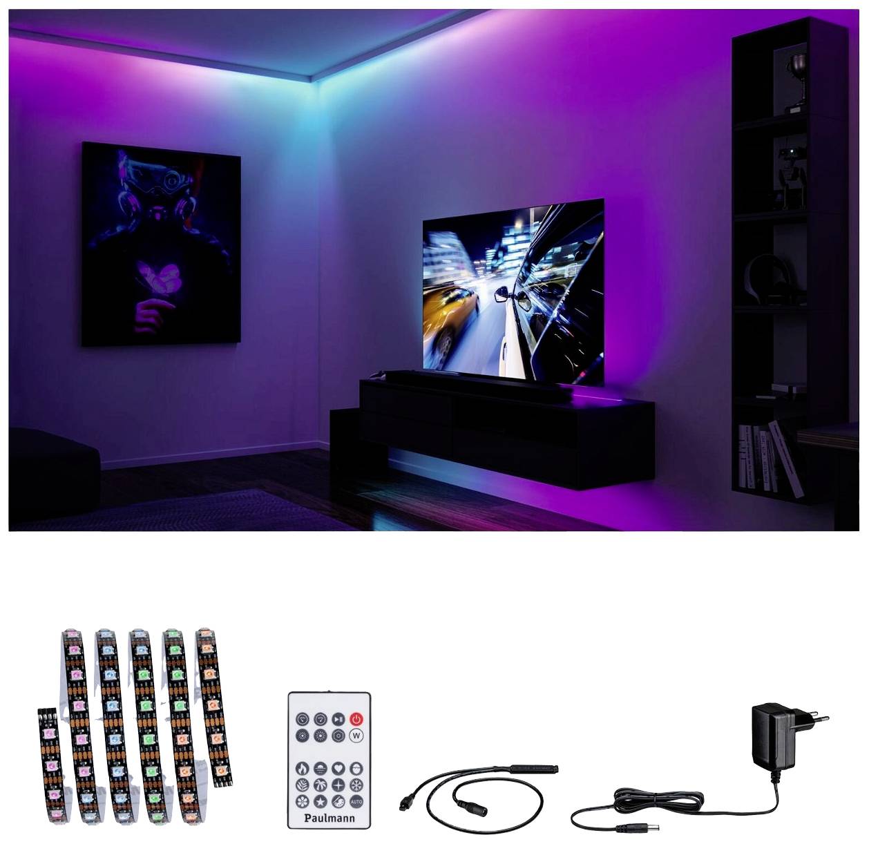 Paulmann 78886 LED-Streifen-Basisset mit Stecker 1.5m RGB 1 Set