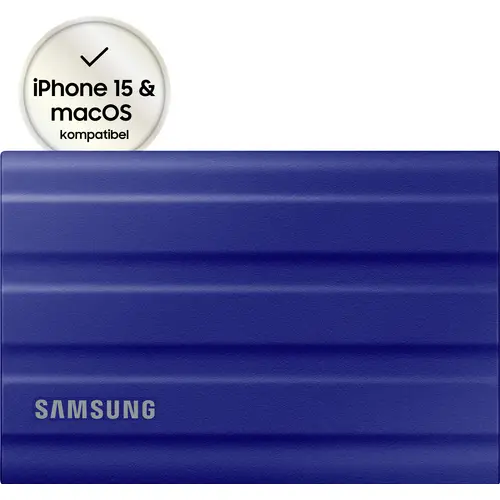 Samsung Portable T7 Shield 2 TB Externe SSD USB-A (USB 3.2 Gen 2) Blau PC/Mac MU-PE2T0R/EU Samsung Portable T7 Shield 2 TB Externe SSD USB-A (USB 3.2 Gen 2) Blau PC/Mac MU-PE2T0R/EU