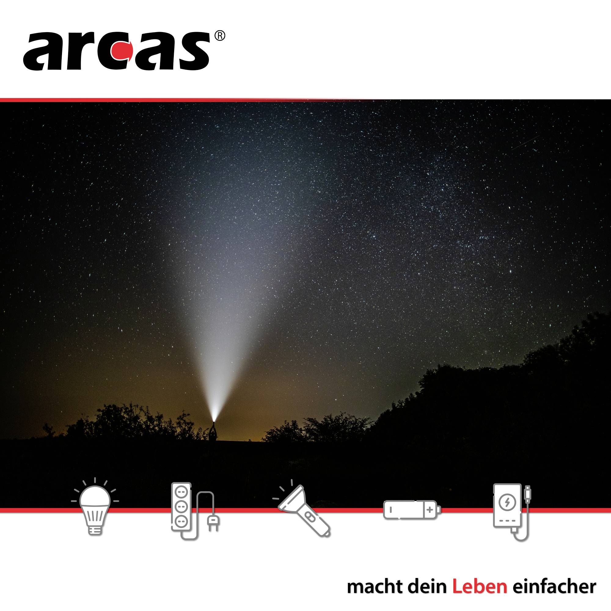 Arcas 18W Zoom High Power LED Taschenlampe batteriebetrieben 1600 lm 352 g