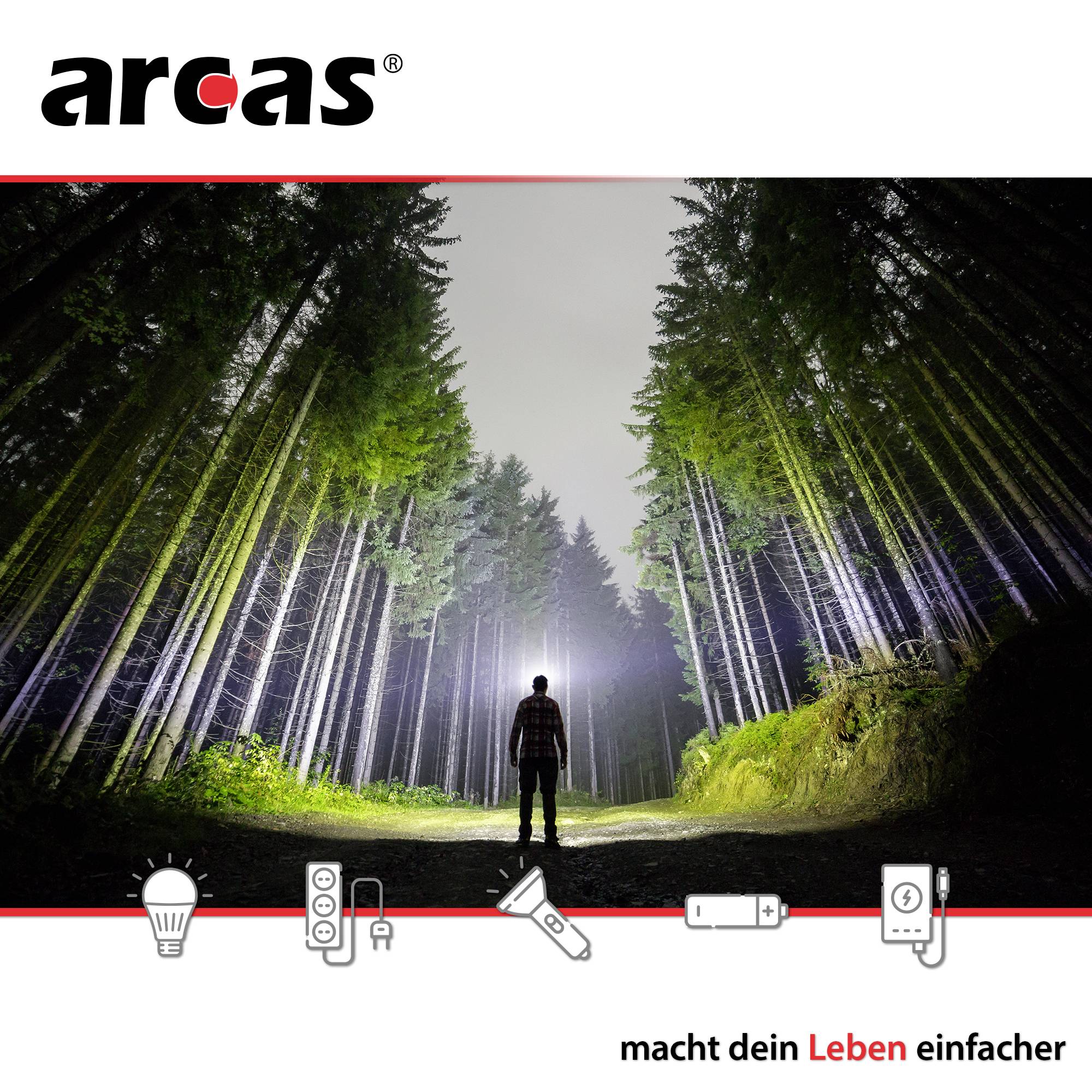 Arcas 18W Zoom High Power LED Taschenlampe batteriebetrieben 1600lm 352g