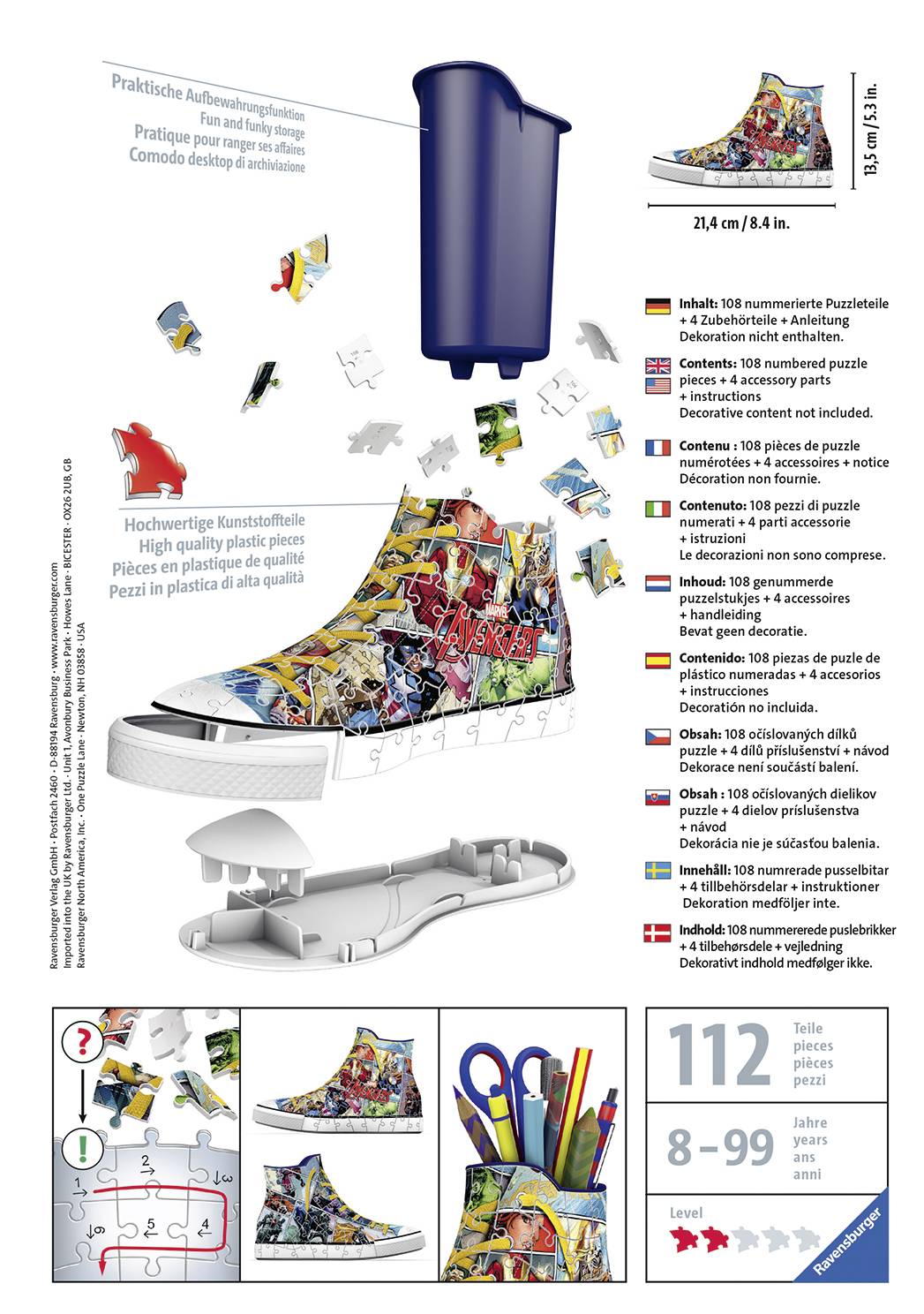 Ravensburger 3D Puzzle Sneaker Avengers 108 Teile 12113 1 St.