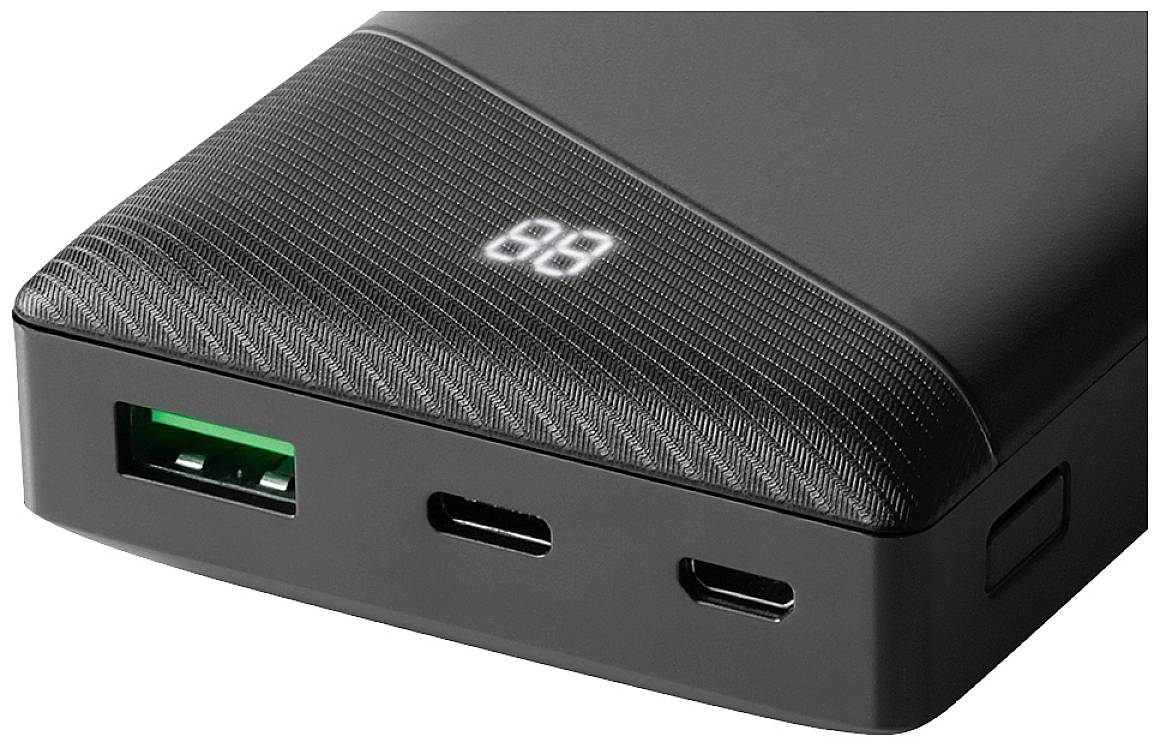 Deltaco - a nordic brand PB-C1000 Powerbank 10000 mAh LiPo USB-A, USB-C® Schwarz