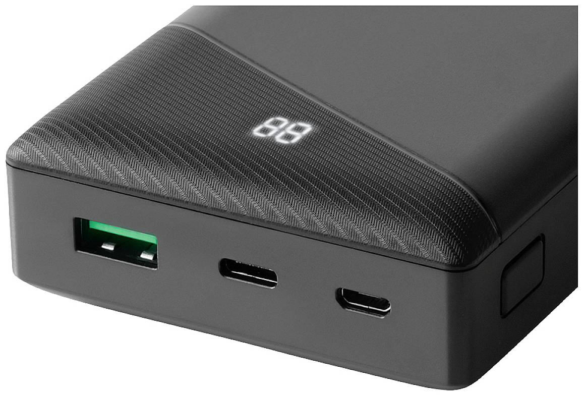 Deltaco - a nordic brand PB-C1001 Powerbank 20000 mAh LiPo USB-A, USB-C® Schwarz