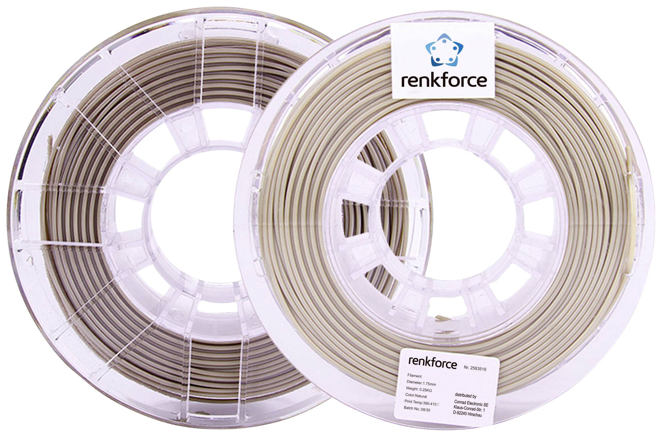 Renkforce RF-5167038 Peek Filament PEEK 1.75mm 250g Buche natur 1St.