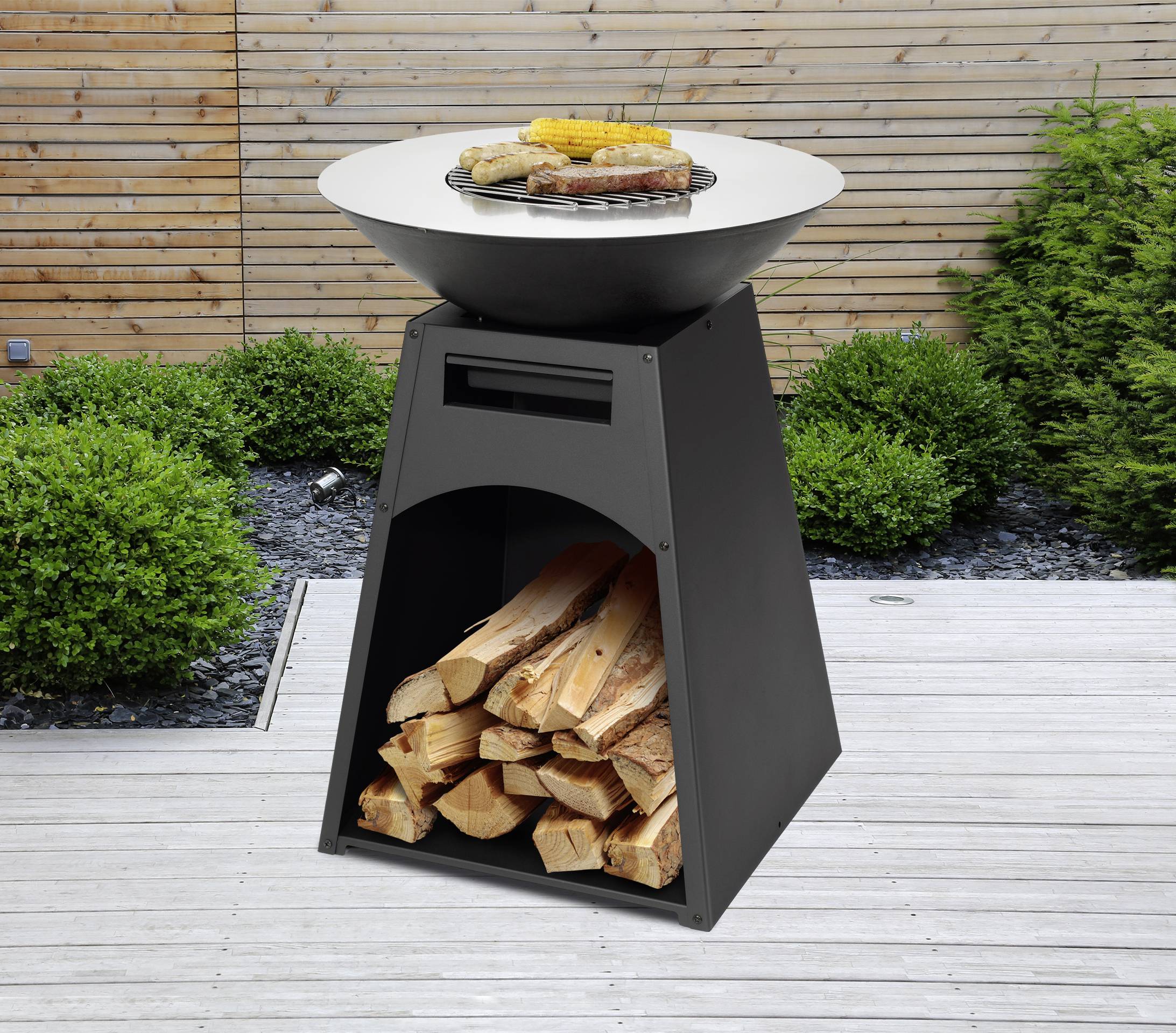 tepro Garten Waco Holzkohle Säulengrill Grill-Fläche (Durchmesser)=600 mm Schwarz