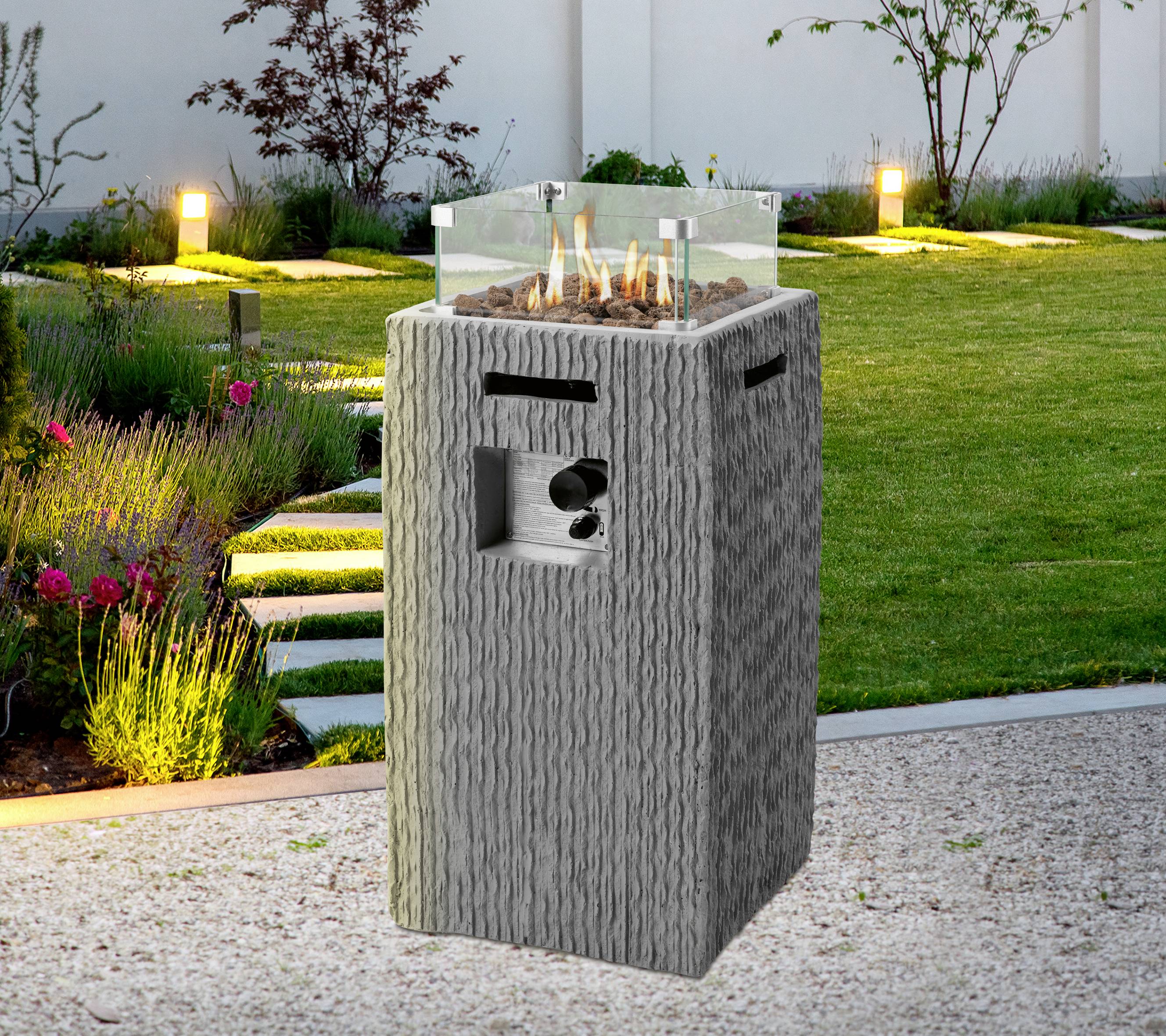 tepro Garten Brighton Gas Feuerstelle 1 Brenner Grau (matt)