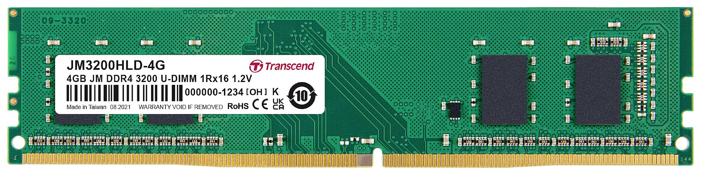 Transcend JetRAM PC-Arbeitsspeicher Modul DDR4 4 GB 1 x 4 GB 3200 MHz 288pin DIMM CL22 JM3200HLD-4G