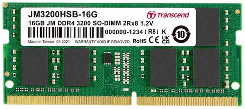 Transcend JetRAM Laptop Arbeitsspeicher Modul DDR4 16GB 1 x 16GB 3200MHz 260pin SO DIMM CL22 JM3200H  - Onlineshop Voelkner