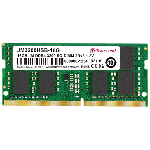 Transcend JetRAM Laptop-Arbeitsspeicher Modul DDR4 16 GB 1 x 16 GB 3200 MHz 260pin SO-DIMM CL22 JM3