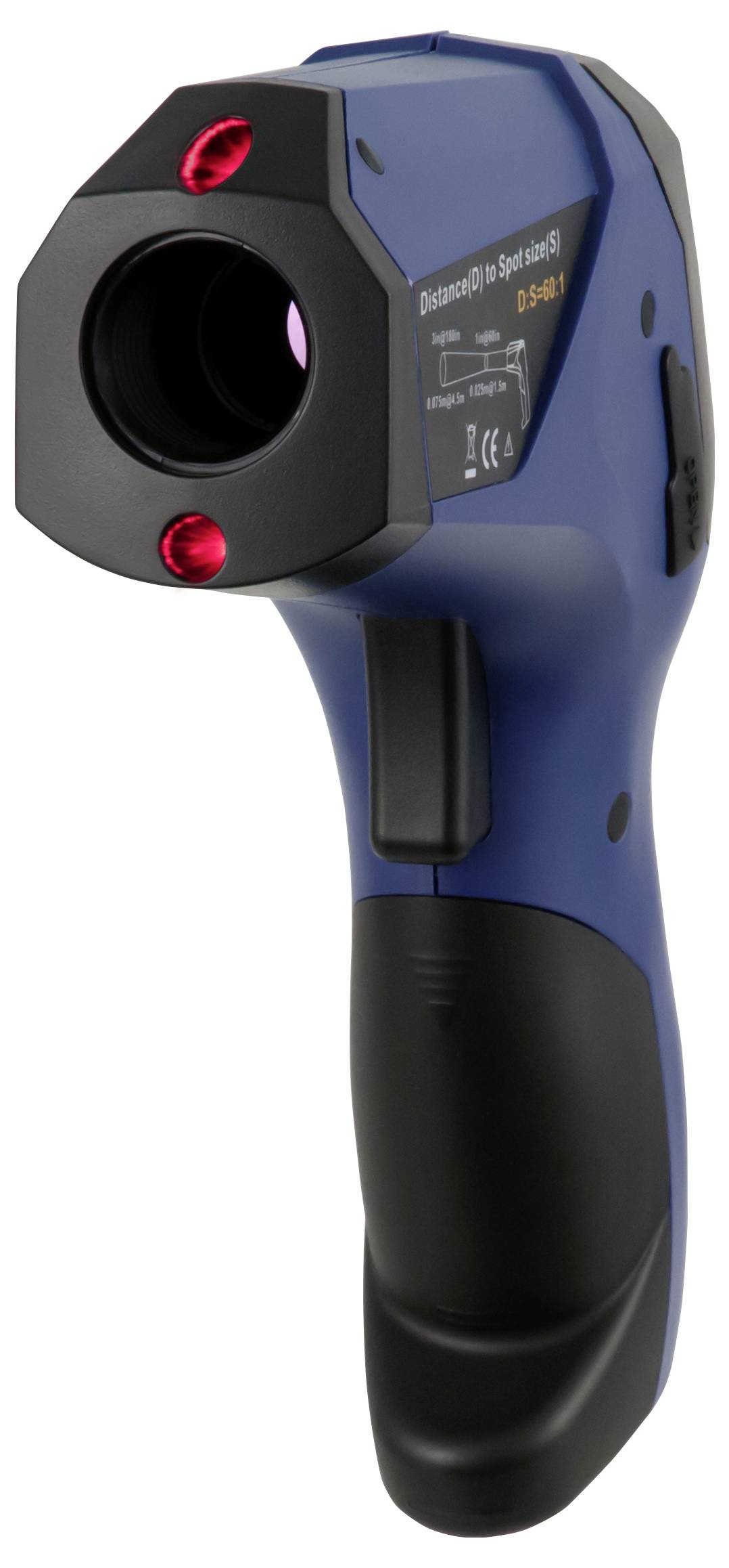 Tragbares Infrarot-Thermometer mit Griff und digitaler Anzeige zur Messung der Temperatur aus der Ferne