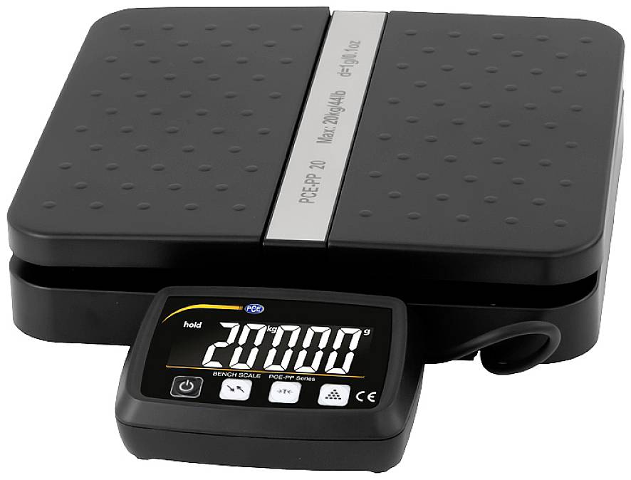 Digitale Waage mit Display, zeigt '200000 g' an. Maximale Kapazität: 200 kg.