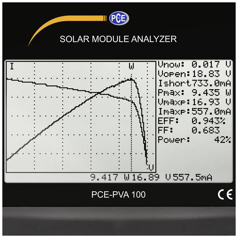 PCE Instruments PCE-PVA 100 Arbeitsschutzmessgerät 10 - 1000 W/m²