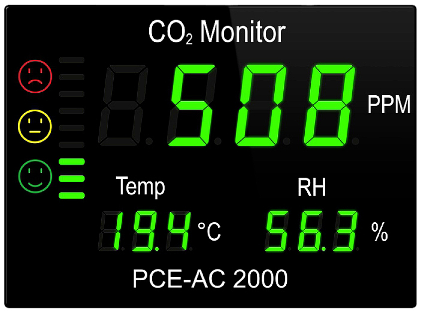 PCE Instruments CO2 Messgerät PCE-AC 2000 Temperatur, Luftfeuchtigkeit, CO2