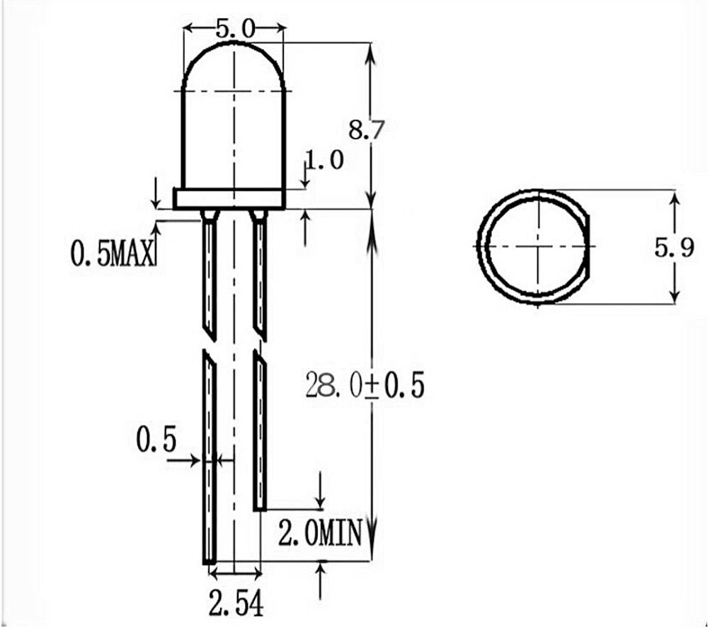 Quadrios 2111O177 LED bedrahtet Weiß Rund 3mm 8000 mcd 25° 20mA 3V