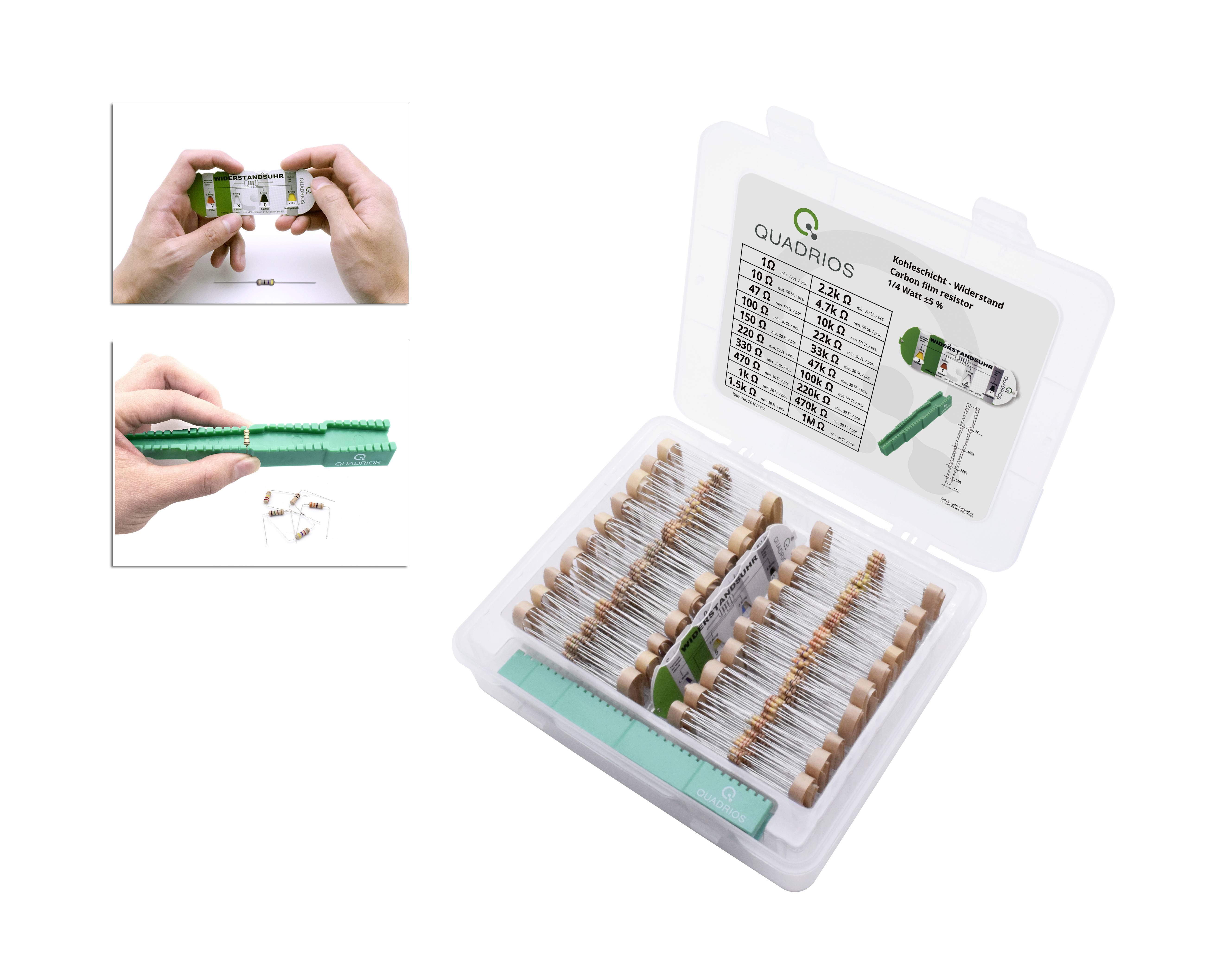 Quadrios 2010P032 Kohleschicht-Widerstand Sortiment axial bedrahtet 0207 0.25 W 5 % 1 Set