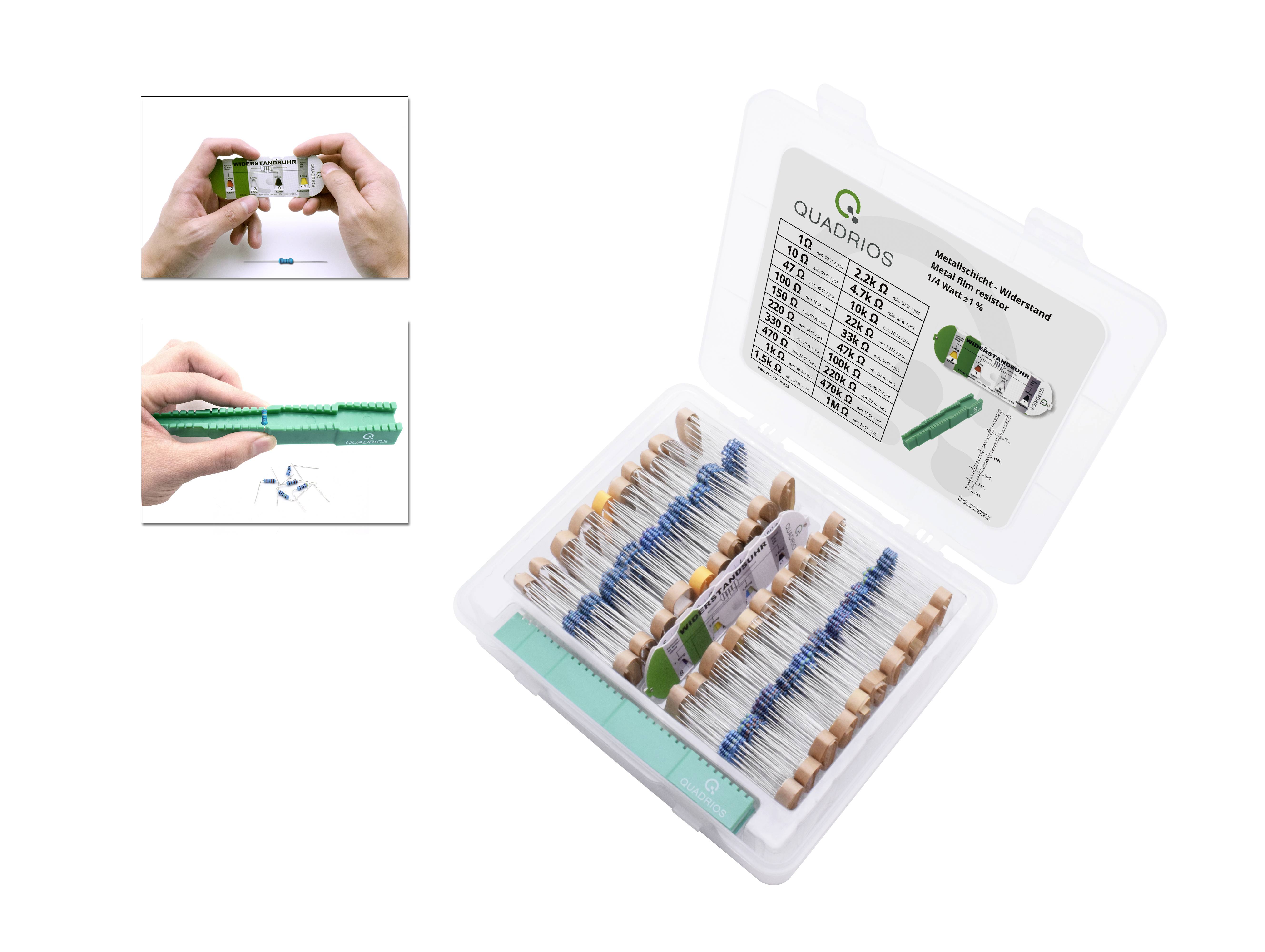 Quadrios 2010P033 2010P033 Metallschicht-Widerstand Sortiment axial bedrahtet 0207 0.25W 1% 1 Set