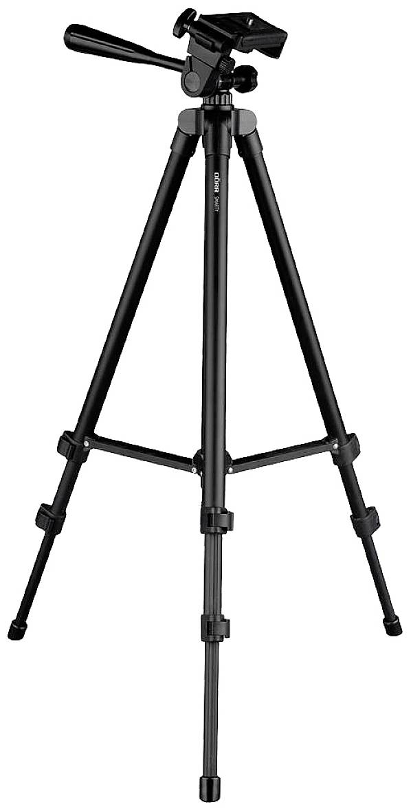 DÖRR Smarty Dreibeinstativ 1/4 Zoll Arbeitshöhe=40.5 - 112 cm Schwarz inkl. Smartphonehalter, inkl.
