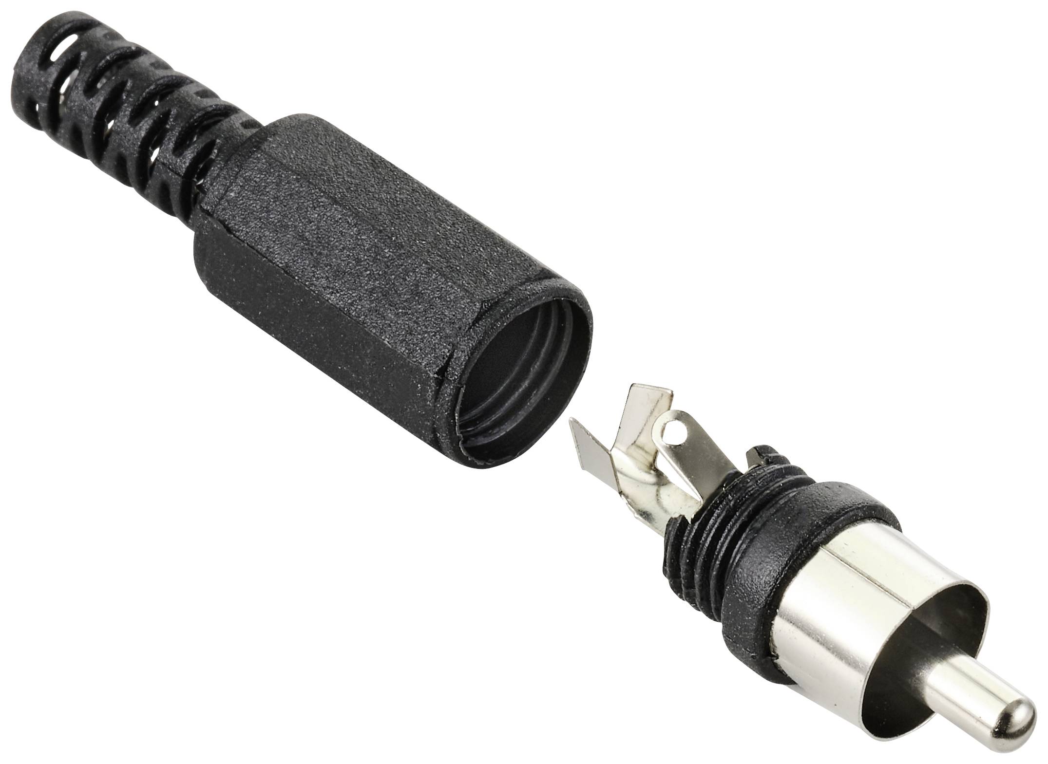 TRU COMPONENTS TC-10336008 Cinch-Steckverbinder Stecker, gerade Schwarz