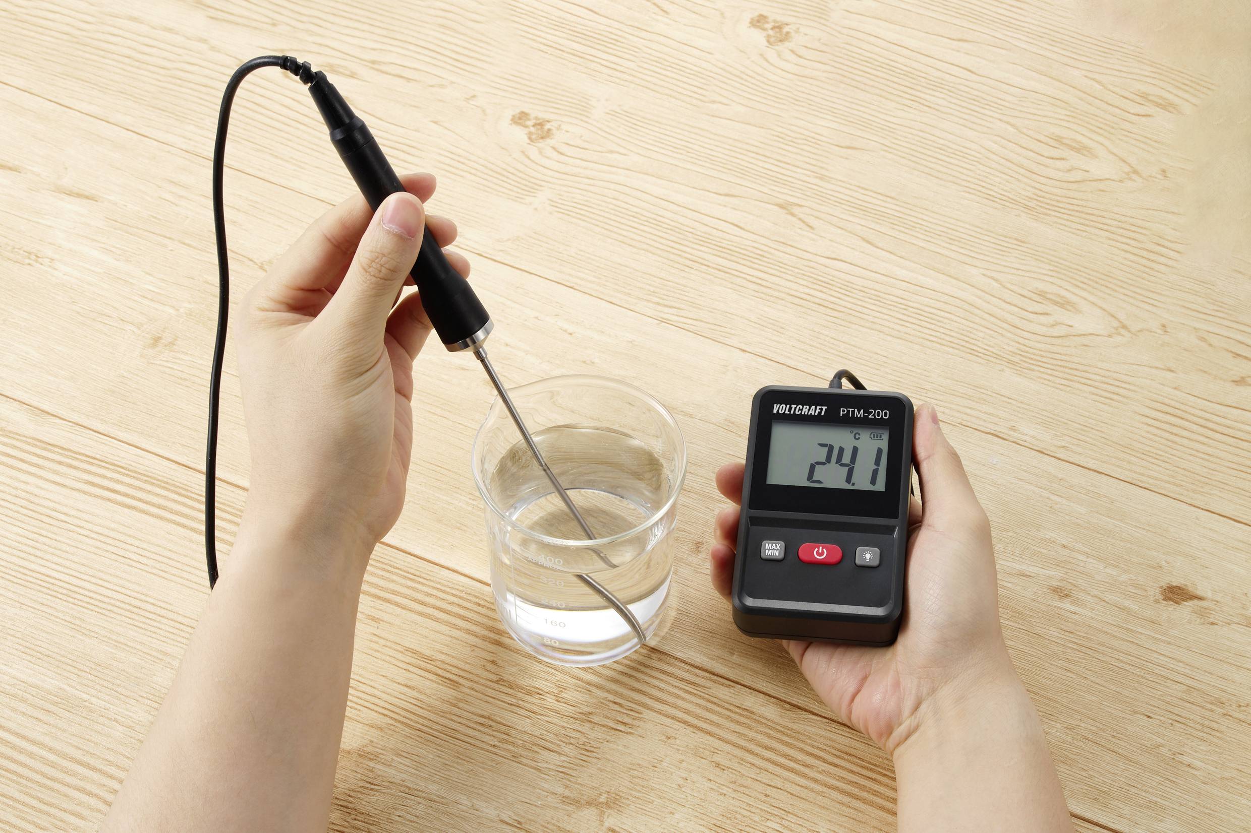 VOLTCRAFT PTM-200 Einstichthermometer Messbereich Temperatur -200 bis 200°C Fühler-Typ Pt1000 Kontaktmessung