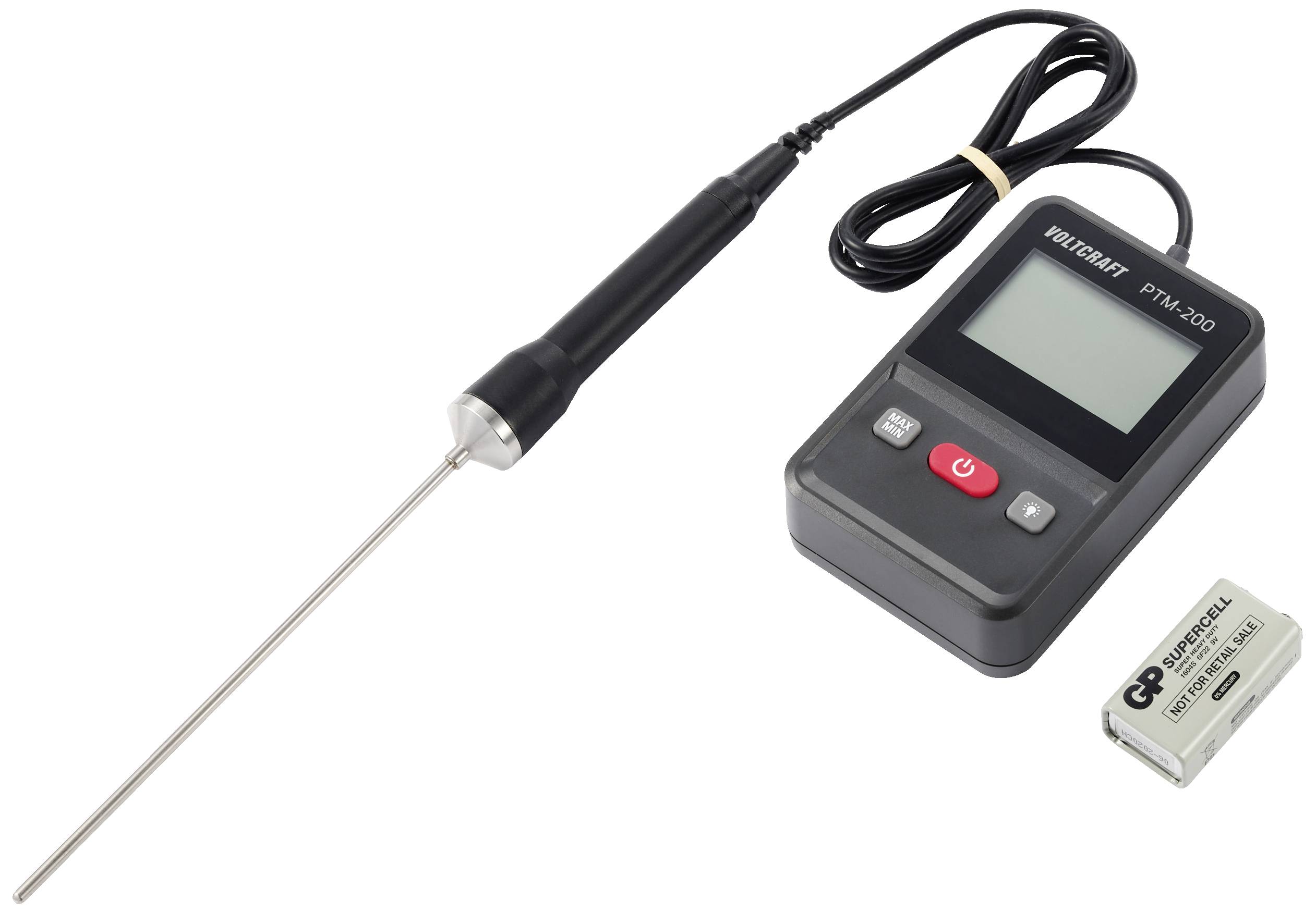 VOLTCRAFT PTM-200 Einstichthermometer Messbereich Temperatur -200 bis 200°C Fühler-Typ Pt1000 Kontaktmessung