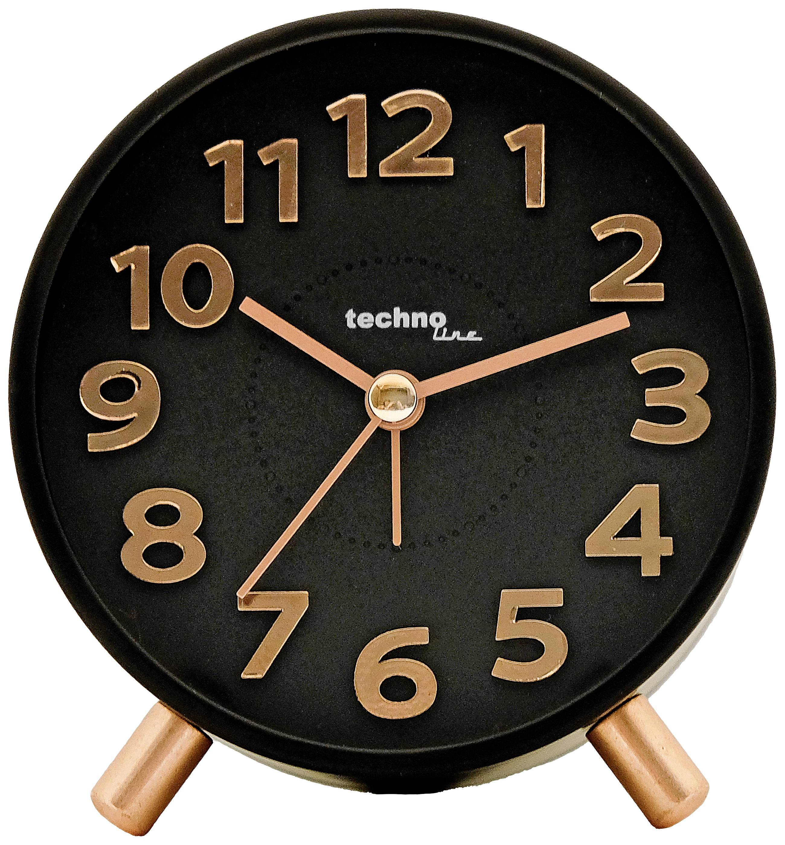 Techno Line ModellF Quarz Wecker Schwarz Alarmzeiten 1