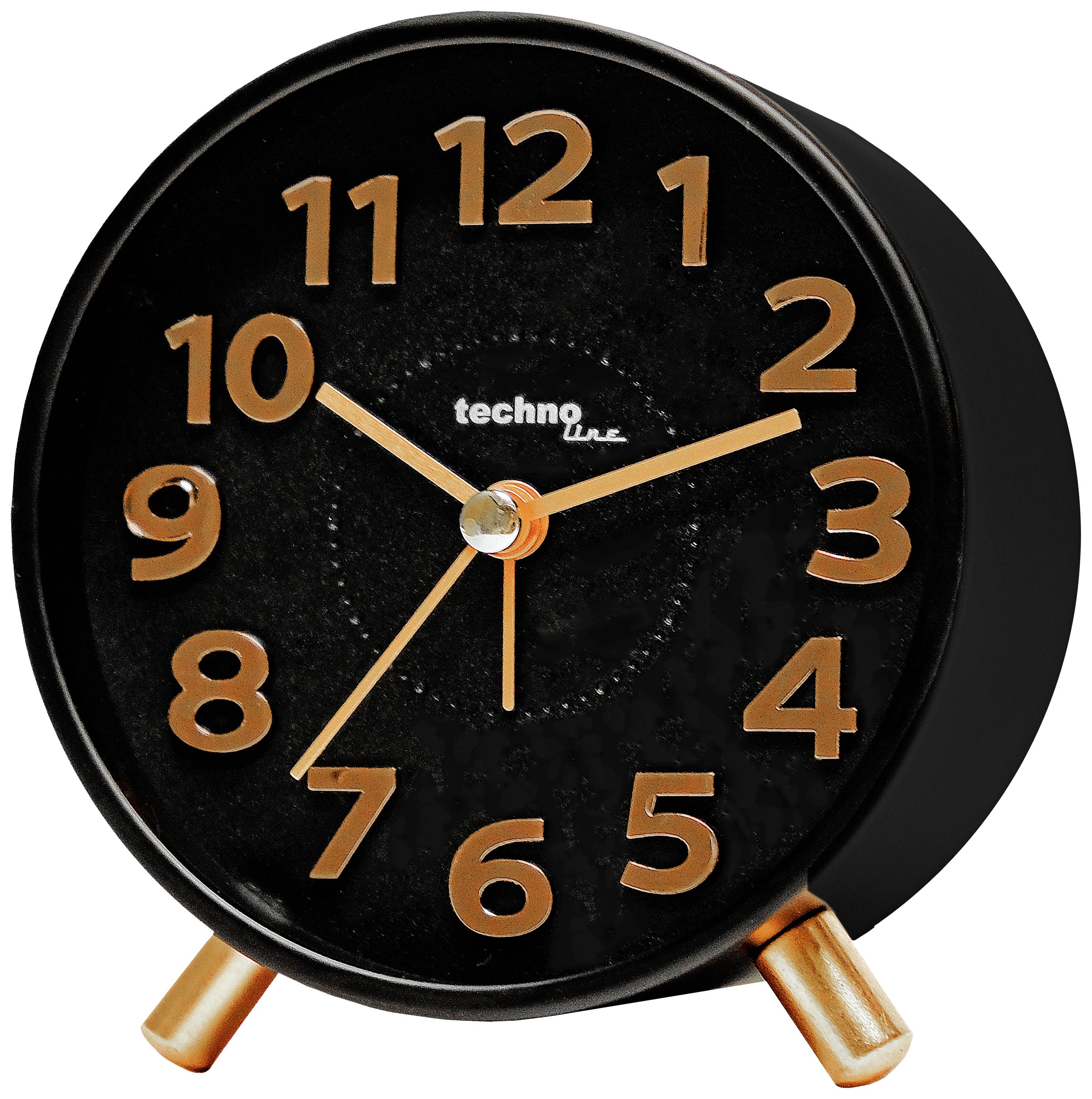 Techno Line ModellF Quarz Wecker Schwarz Alarmzeiten 1