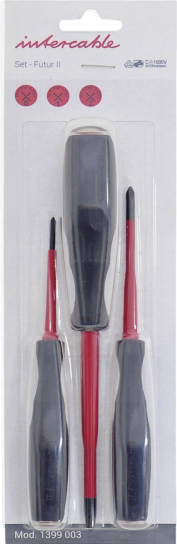 Intercable 1399003 Kreuzschlitz-Schraubendreher 3teilig Kreuzschlitz Phillips
