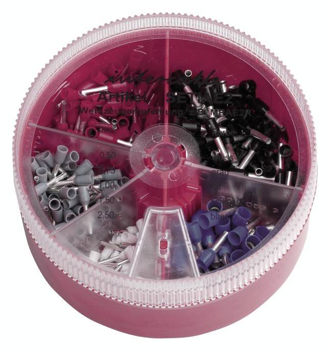 Intercable 181385 Aderendhülsen-Sortiment 0.5 mm², 0.75 mm², 1 mm², 1.5 mm², 2.5mm² Blau, Gelb, Rot, Weiß 400 Teile