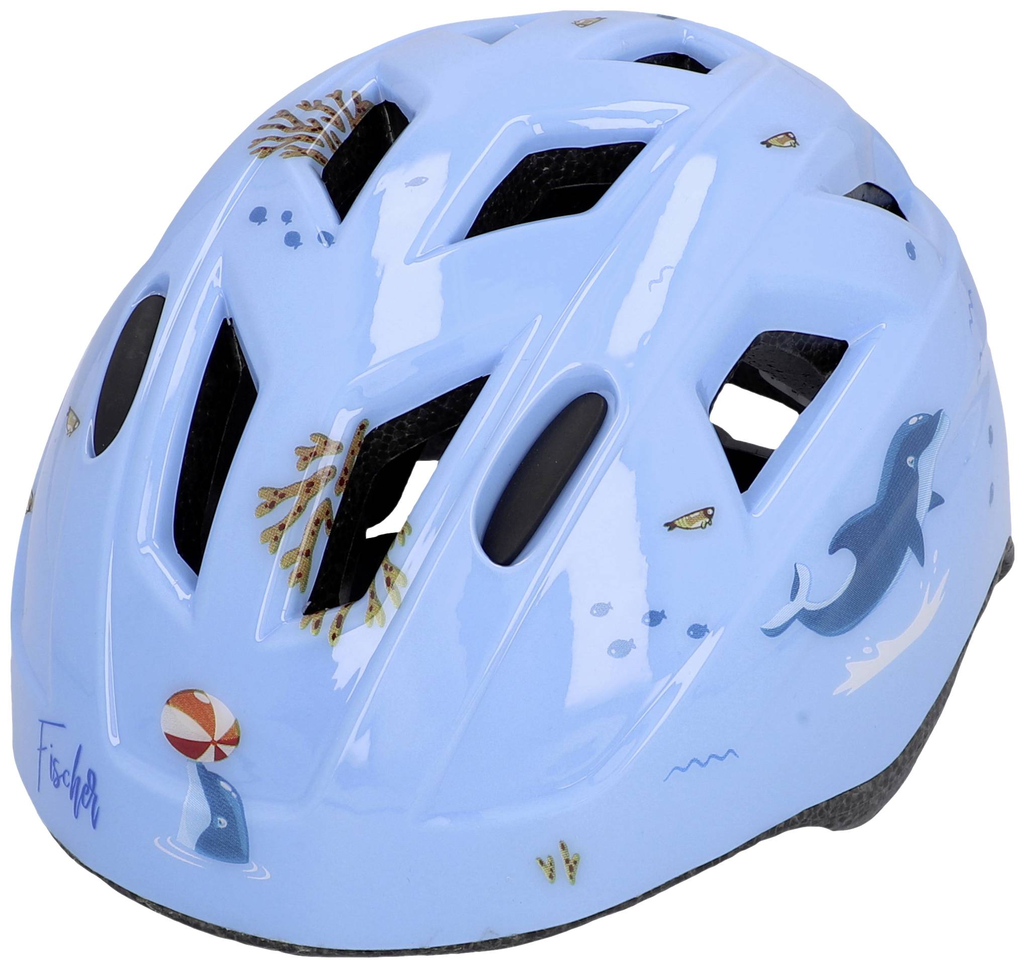 FISCHER FAHRRAD Plus Dolphin XS/S Kinder-Helm Blau Konfektionsgröße=XS/S Kopfumfang=48-54cm
