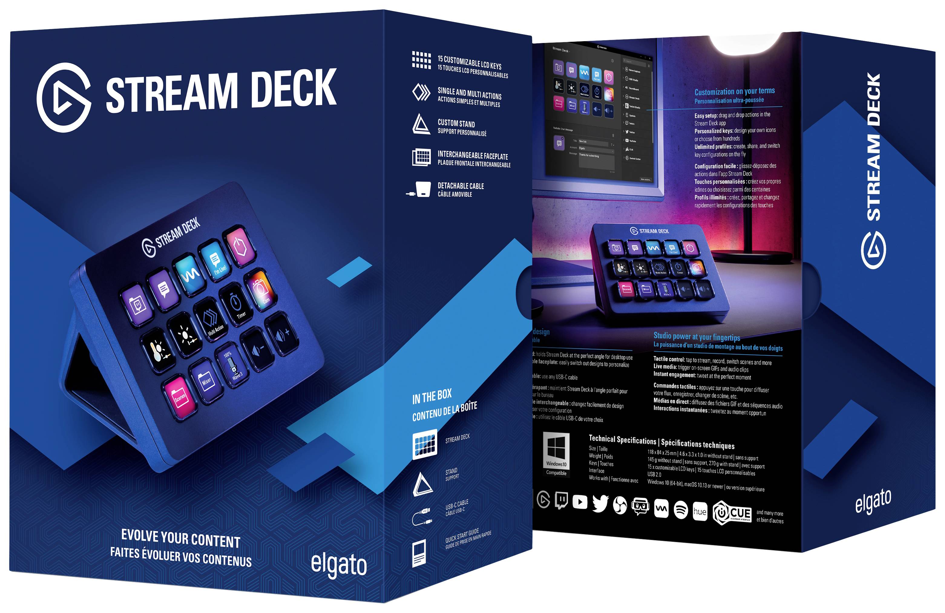 Elgato Stream Deck MK.2 Kabelgebunden Konsole für Streaming, Foto-/Videobearbeitung Schwarz Beleuchtet, Display