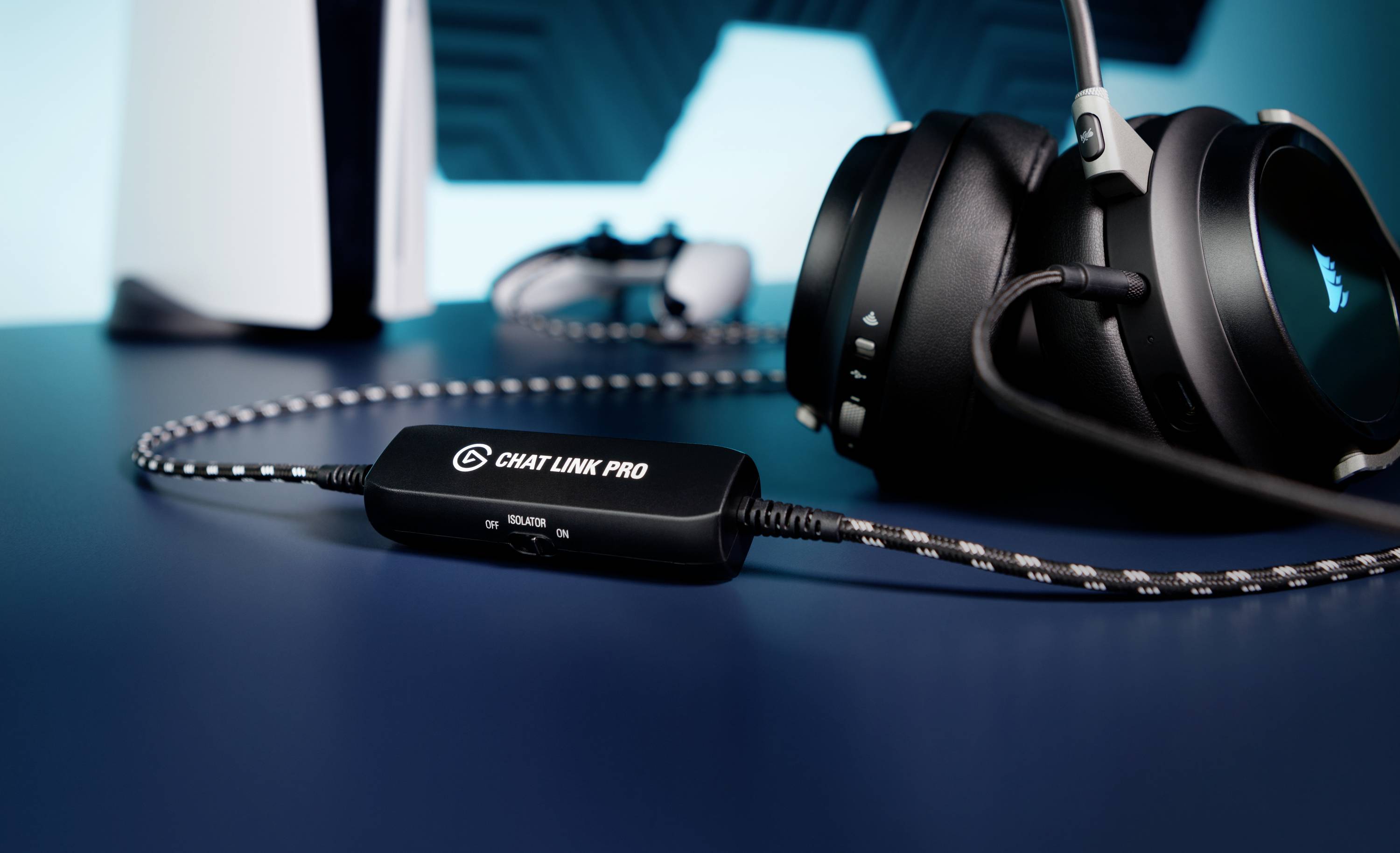 Elgato 10GBC9901 Chat Link Pro Klinke Audio Adapter [1x 3.5 mm-Stecker - 2x 3.5 mm-Stecker, 3.5 mm-Buchse] Schwarz