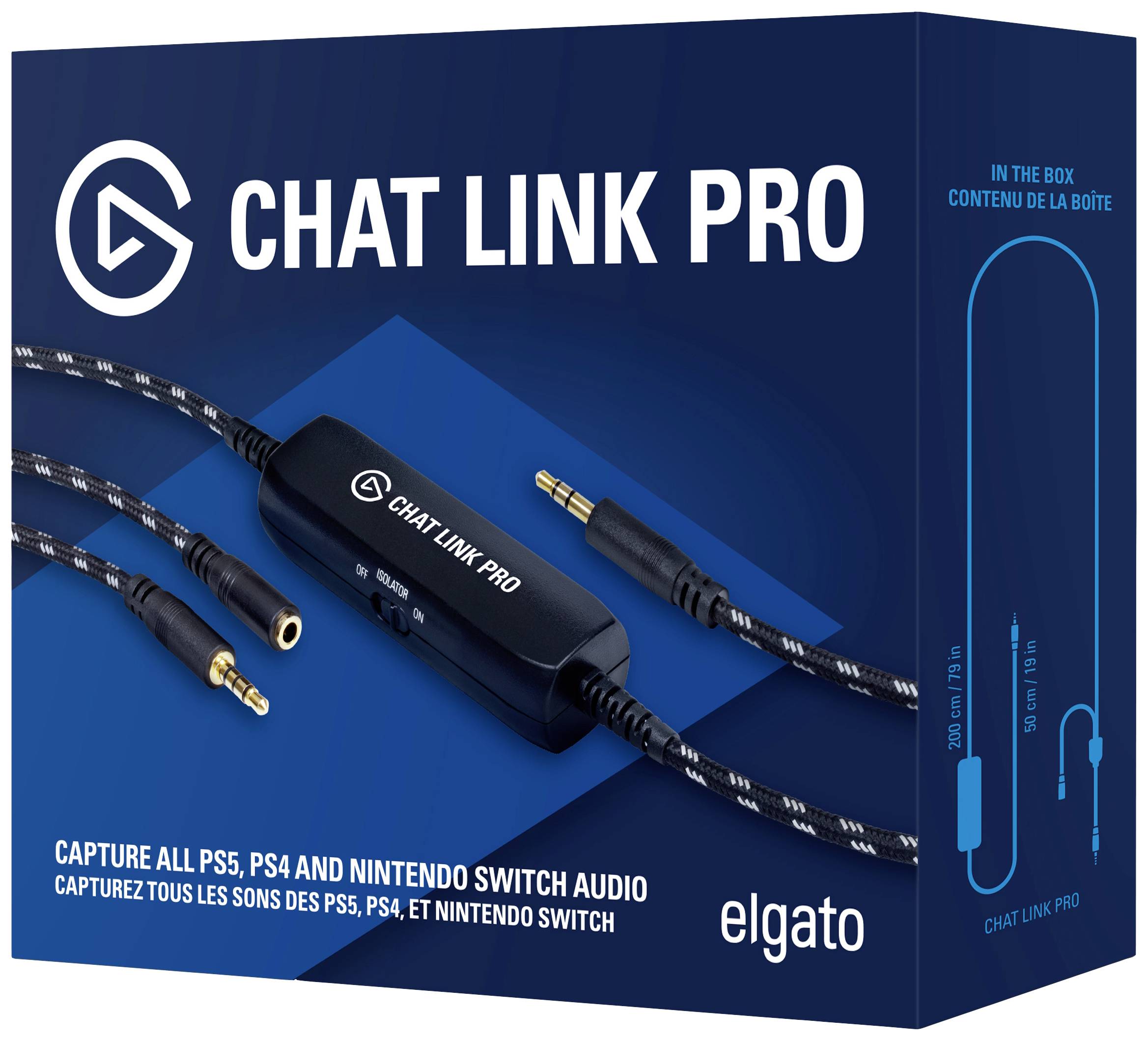 Elgato 10GBC9901 Chat Link Pro Klinke Audio Adapter [1x 3.5 mm-Stecker - 2x 3.5 mm-Stecker, 3.5 mm-Buchse] Schwarz