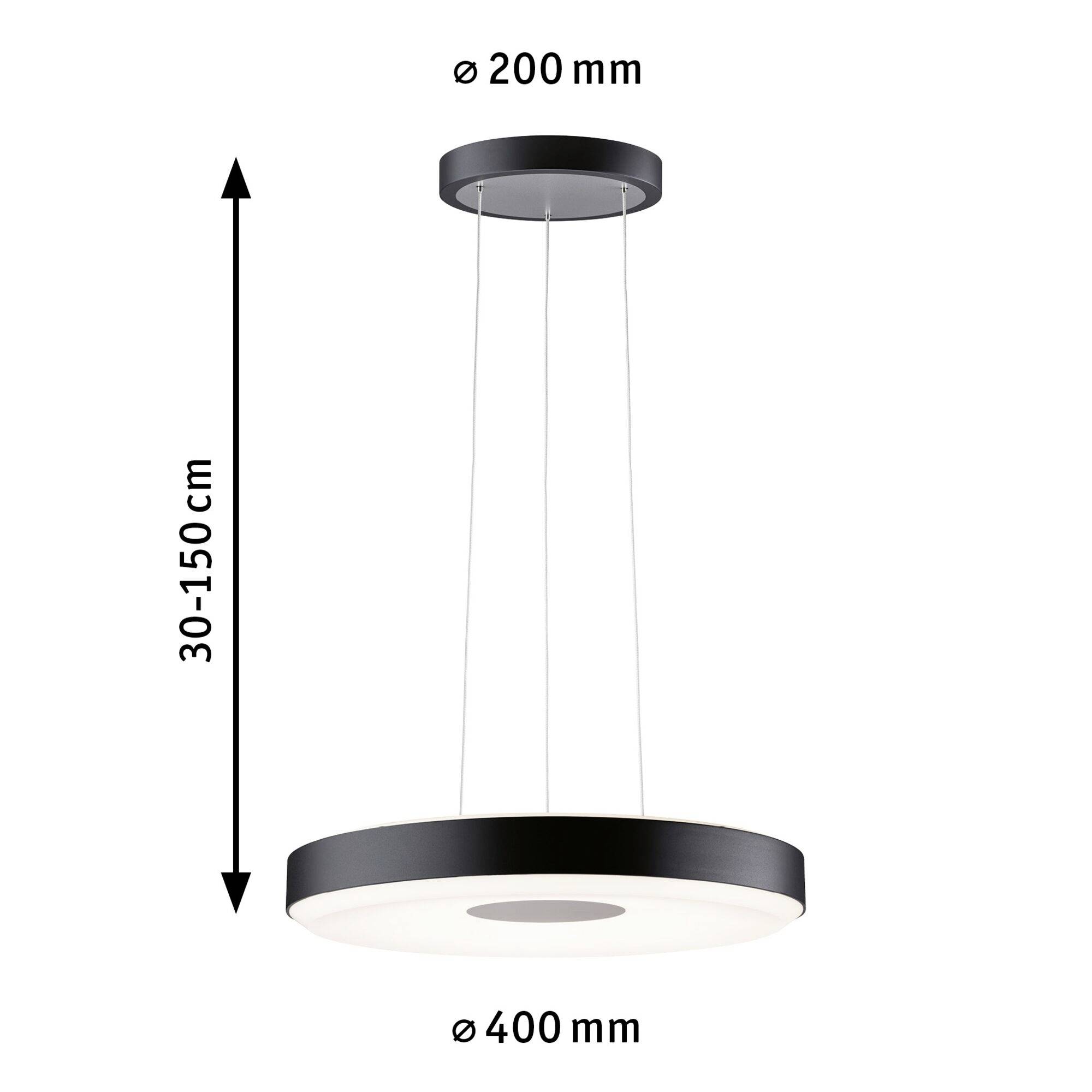 Paulmann Pane 79779 LED-Pendelleuchte 11W Schwarz, Grau