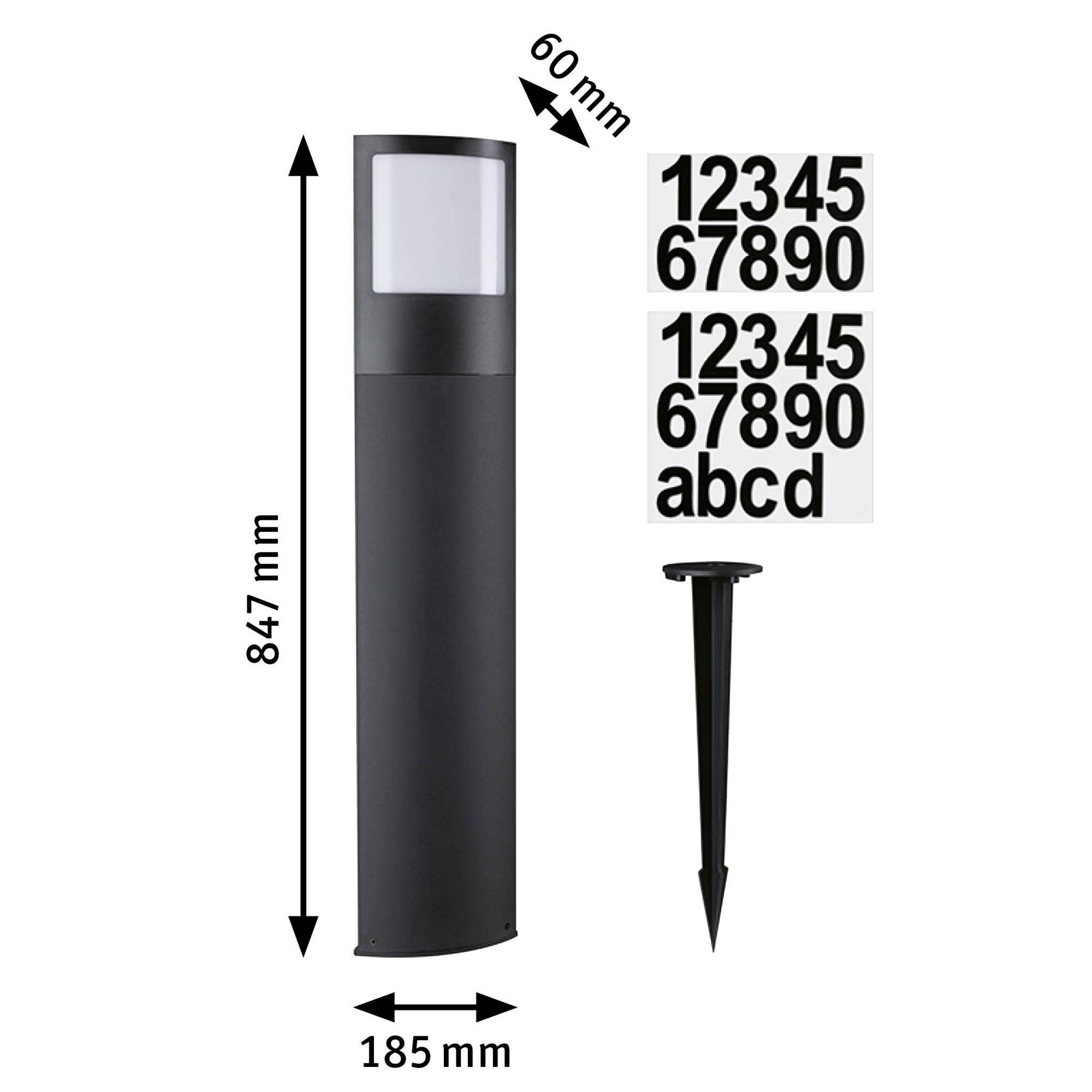 Paulmann 94515 Padea LED-Pollerleuchte LED 8.5W Anthrazit