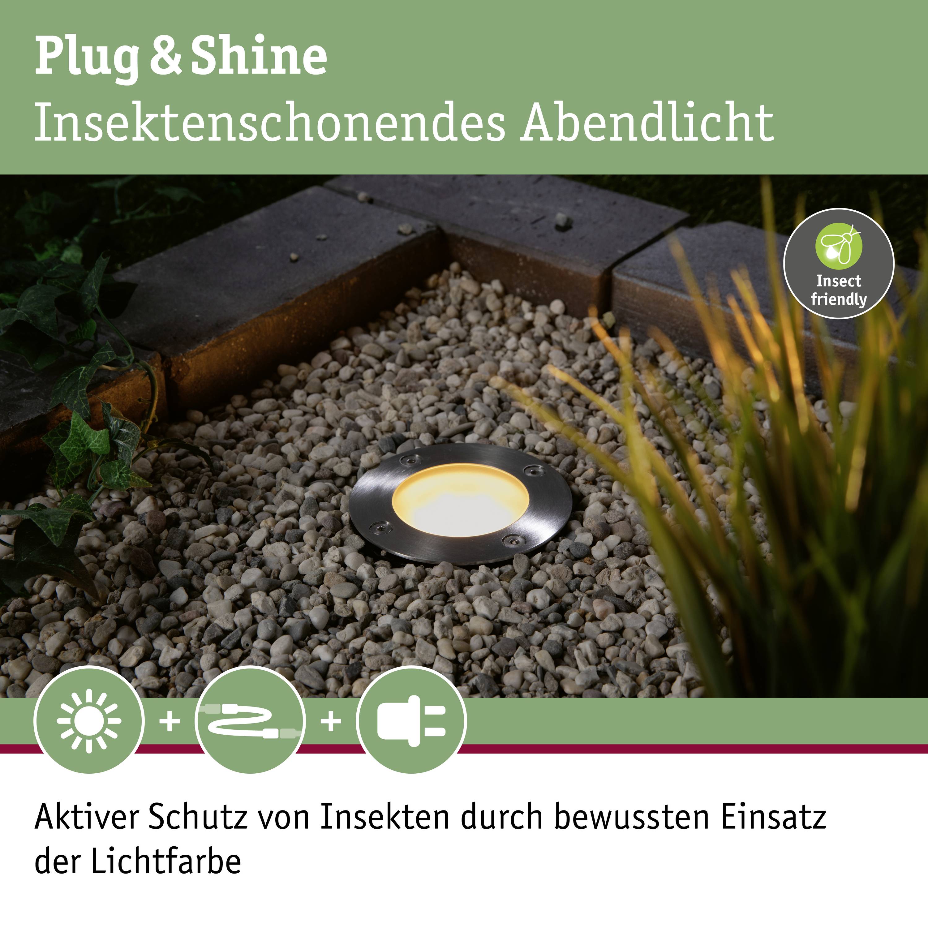 Paulmann 94588 Bodeneinbauleuchte LED 4.6W Schwarz, Edelstahl