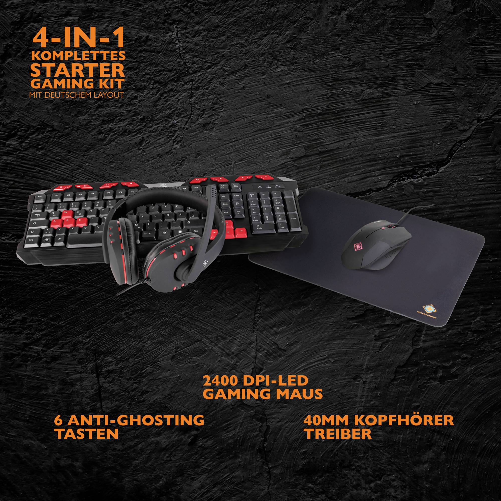 DELTACO GAMING GAM-023DE On Ear Headset kabelgebunden Stereo Schwarz Gaming