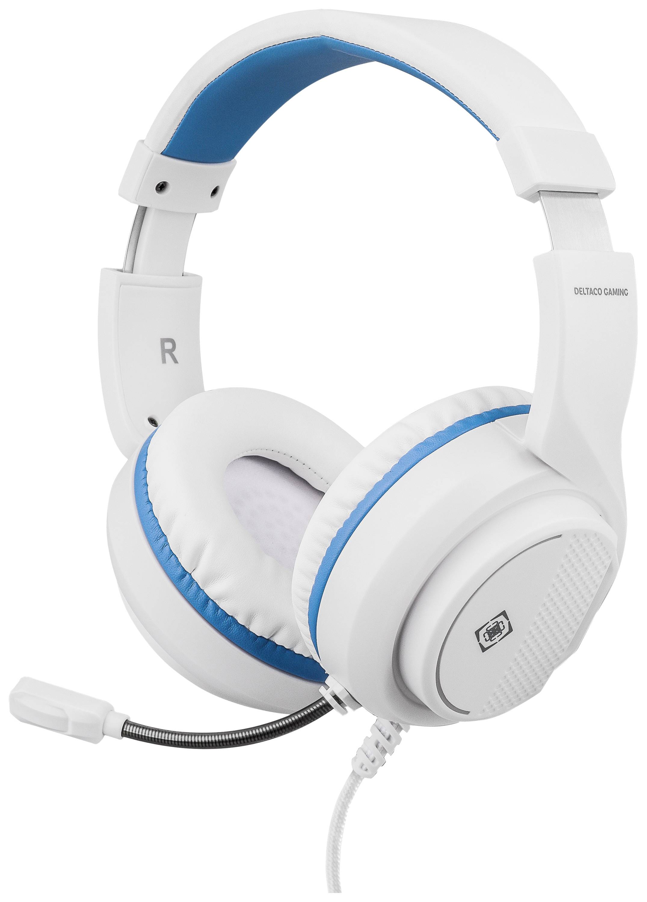 DELTACO GAMING GAM-127-W On Ear Headset kabelgebunden Stereo Weiß Gaming