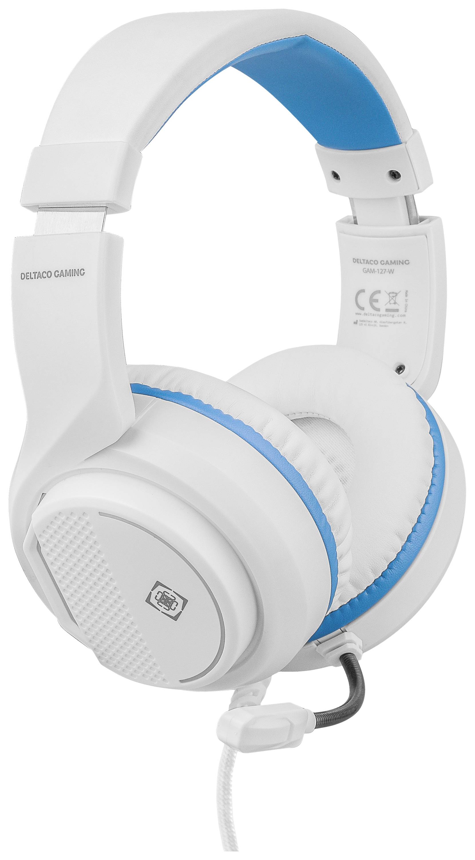 DELTACO GAMING GAM-127-W On Ear Headset kabelgebunden Stereo Weiß Gaming