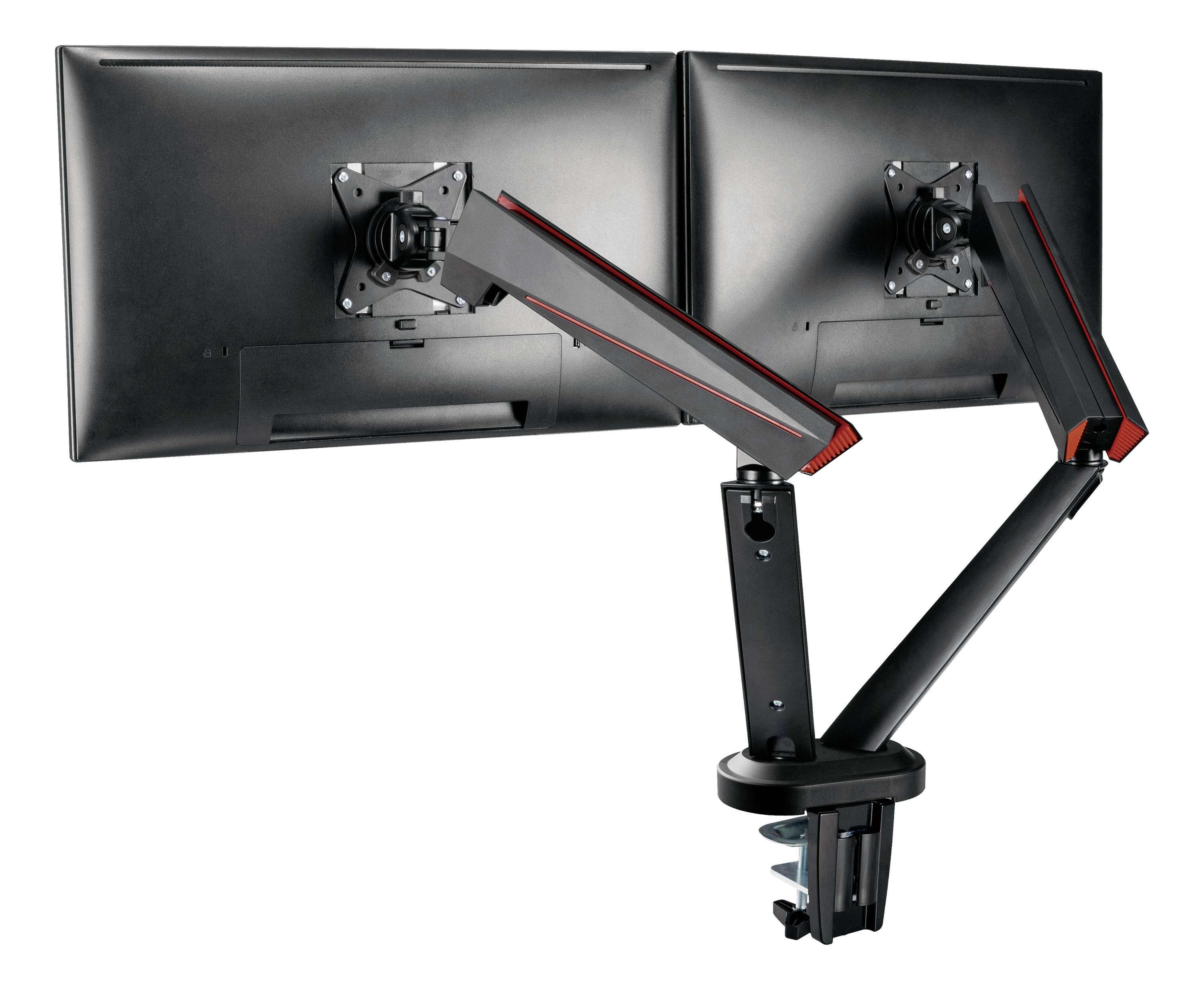 DELTACO GAMING Monitor-Tischhalterung GAM-102 2 Display(s) 43,2 cm (17") - 81,3 cm (32") Schwarz Drehbar, Neigbar, Schwenkbar