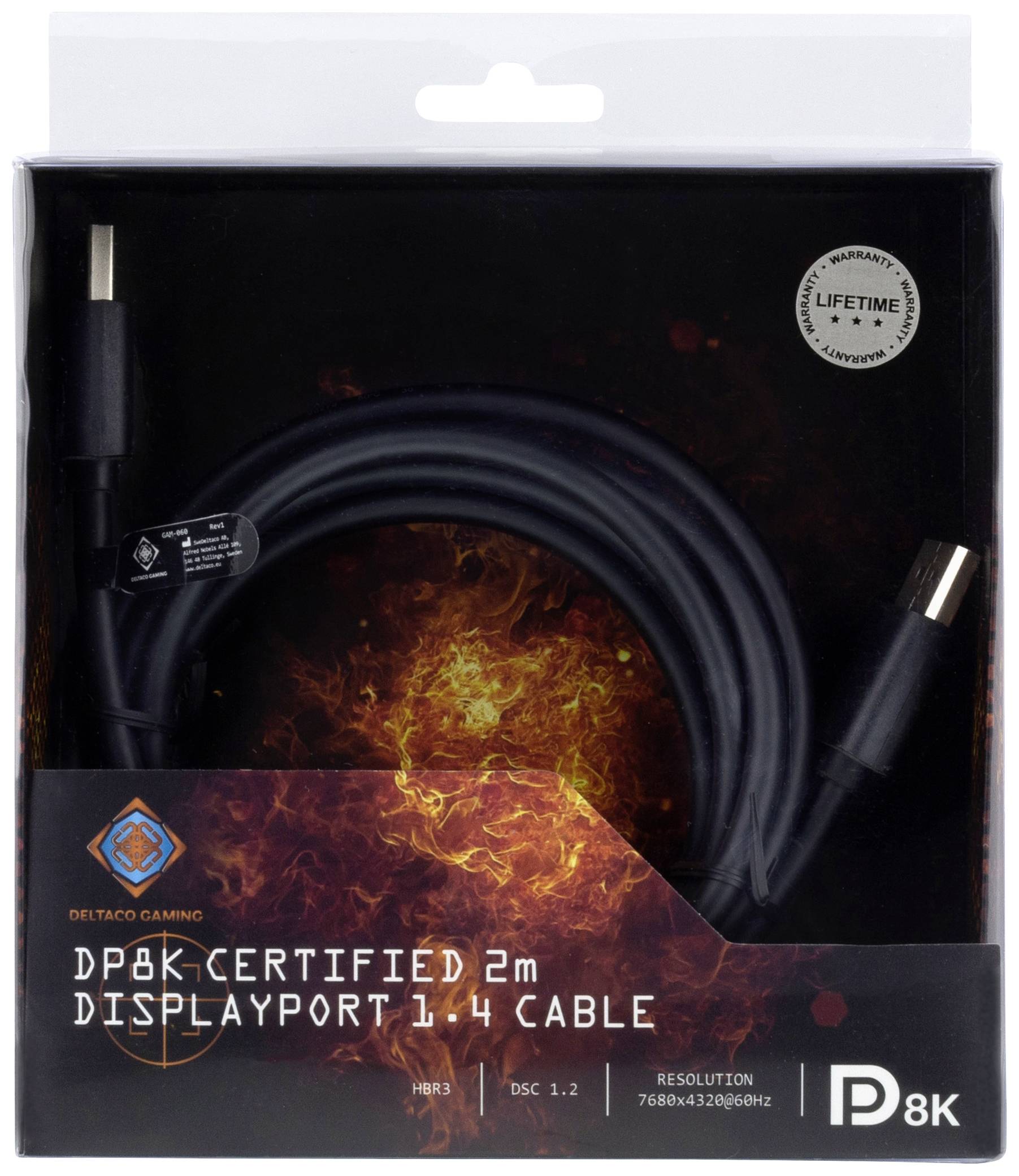DELTACO GAMING DisplayPort Anschlusskabel DisplayPort Stecker, DisplayPort Stecker 2.00 m Schwarz G