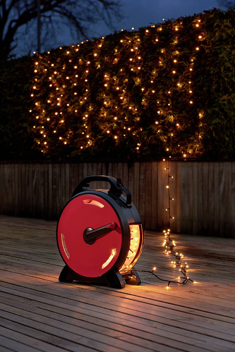 Konstsmide 3838-807 Lichterkette Außen EEK: E (A - G) netzbetrieben Anzahl Leuchtmittel 800 LED Bernstein Beleuchtete Länge: 55.93 m mit Aufroller