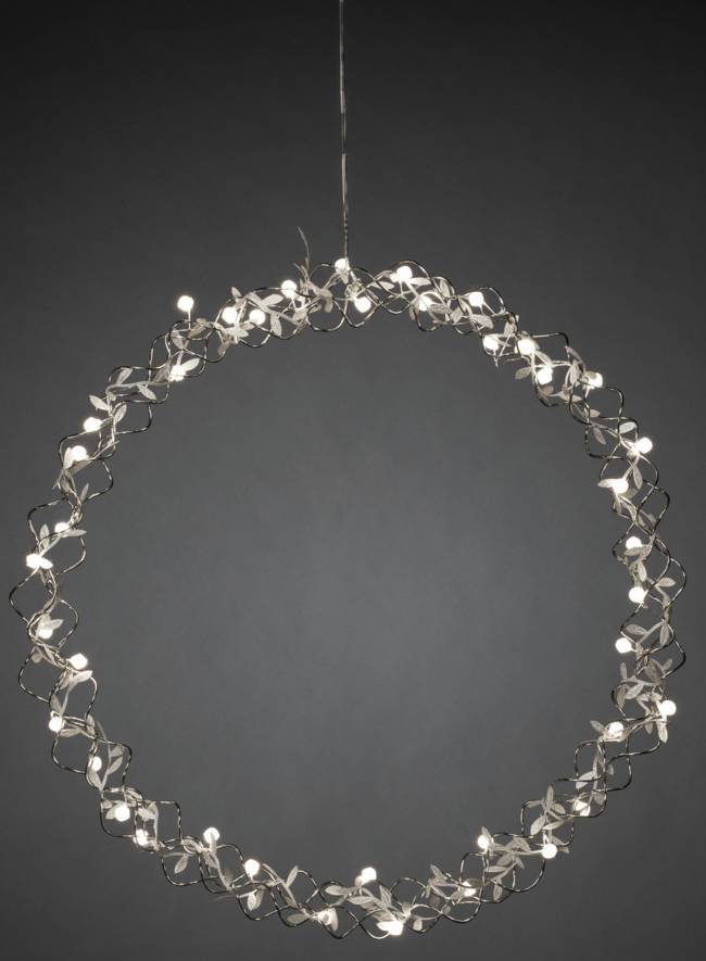 Konstsmide 1788-303 Kranz mit Beleuchtung Kranz Warmweiß LED Silber EEK: F (A - G)