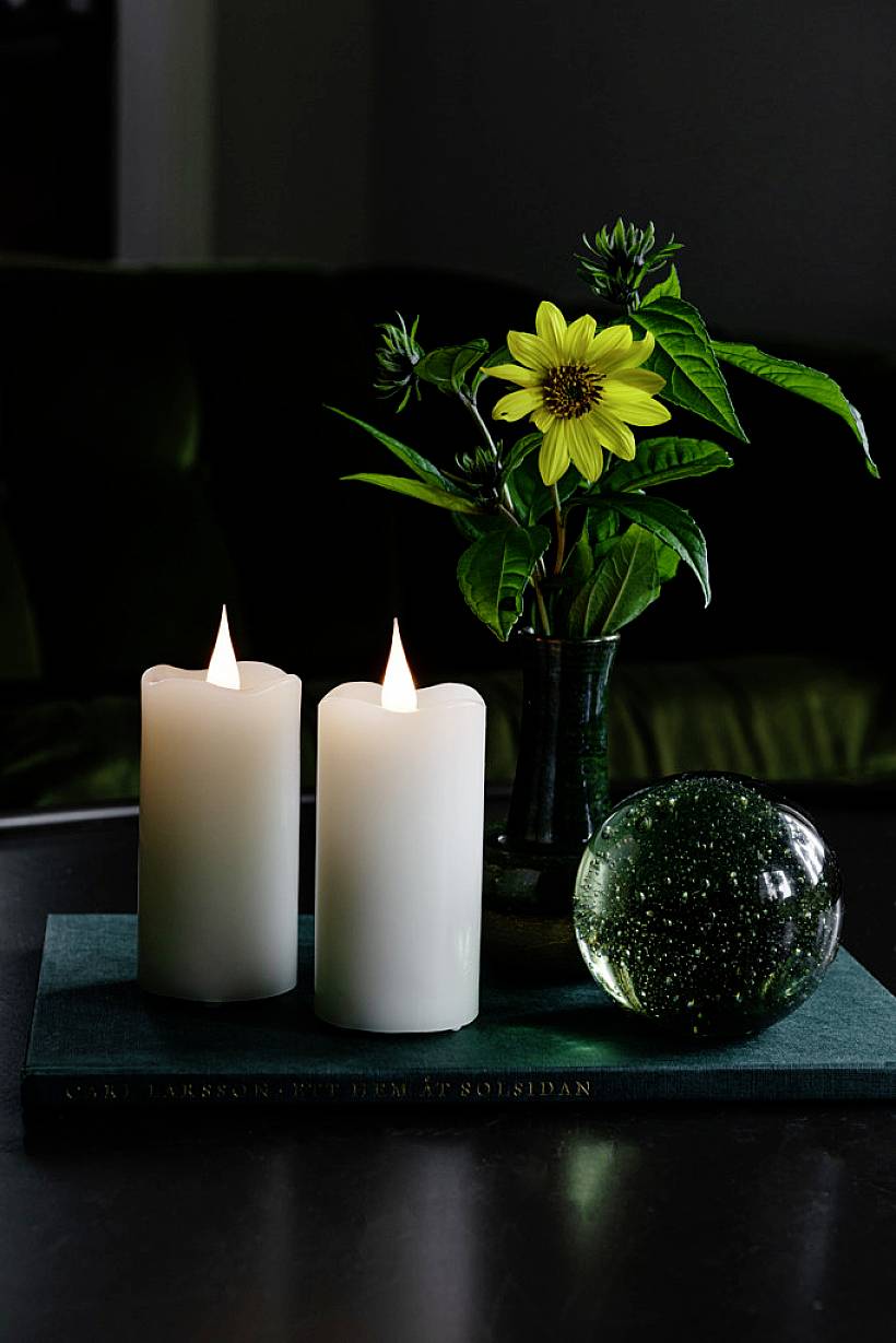 Konstsmide 1887-185 LED-Echtwachskerze Creme-Weiß Warmweiß (B x H) 14.4cm x 6.9cm Timer