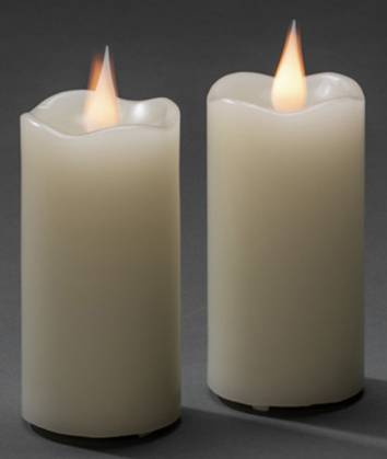 Konstsmide 1887-185 LED-Echtwachskerze Creme-Weiß Warmweiß (B x H) 14.4 cm x 6.9 cm Timer