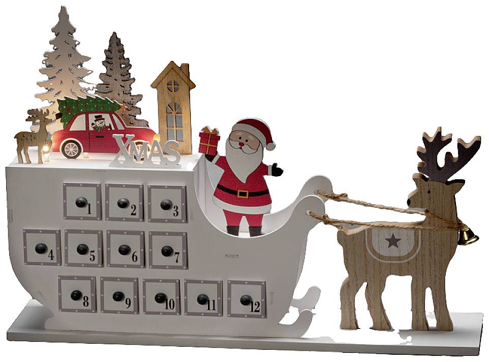 Konstsmide 3263-210 LED-Silhouette Adventskalender Warmweiß LED Weiß Timer