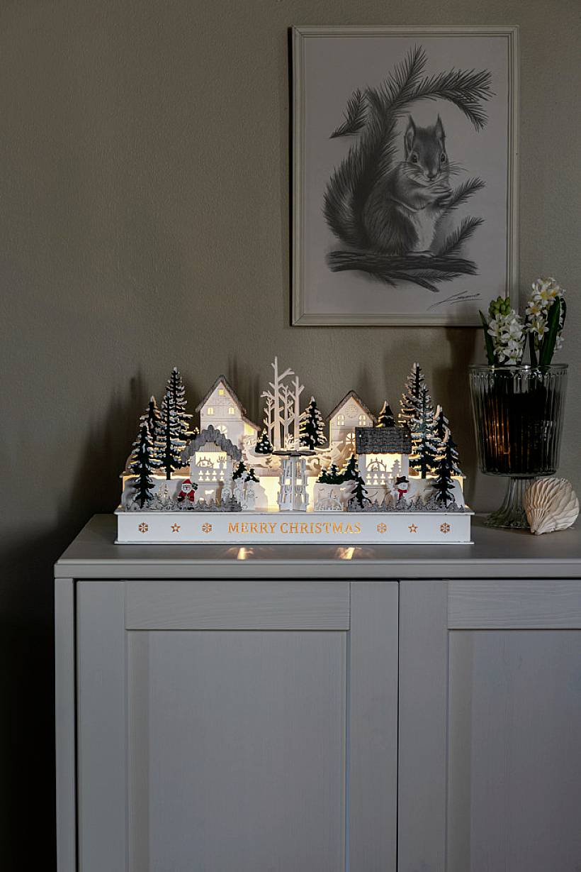 Konstsmide 3265-210 LED-Silhouette Dorf Warmweiß LED Weiß Timer