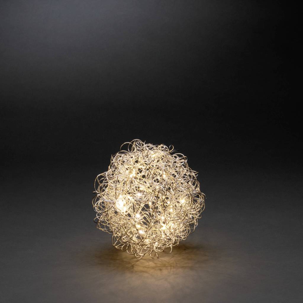 Konstsmide 3513-303 LED-Silhouette Kugel EEK G (A - G) Warmweiß LED Silber