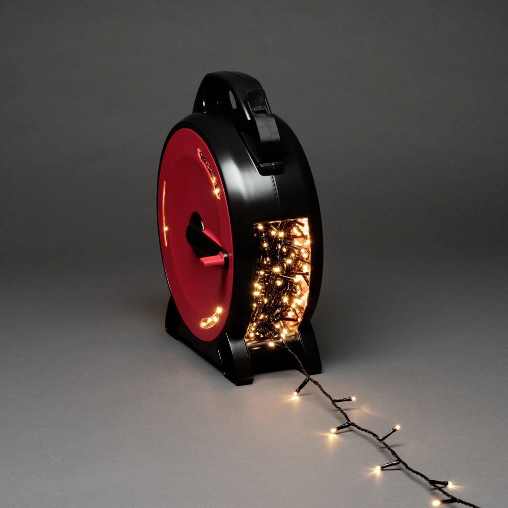 Konstsmide 3838-107 Lichterkette Außen EEK: E (A - G) netzbetrieben Anzahl Leuchtmittel 800 LED Warmweiß Beleuchtete Länge: 55.93 m mit Aufroller
