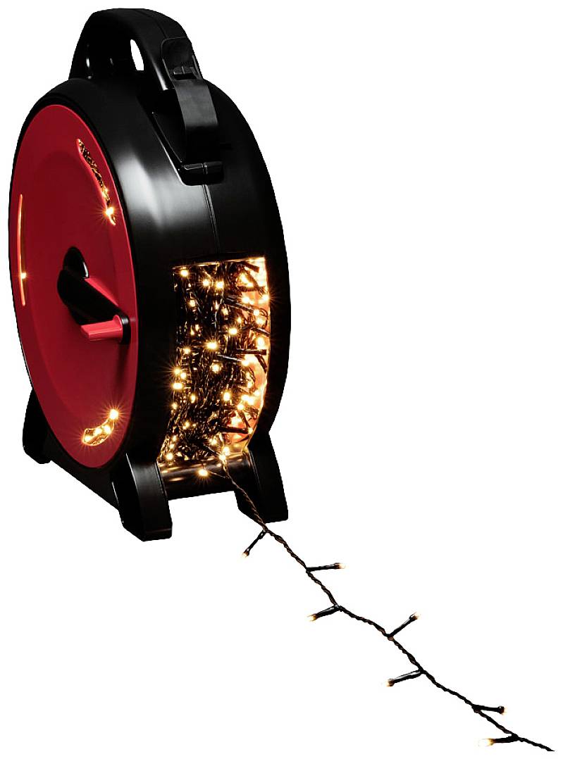 Konstsmide 3838-107 Lichterkette Außen EEK: E (A - G) netzbetrieben Anzahl Leuchtmittel 800 LED Warmweiß Beleuchtete Länge: 55.93 m mit Aufroller